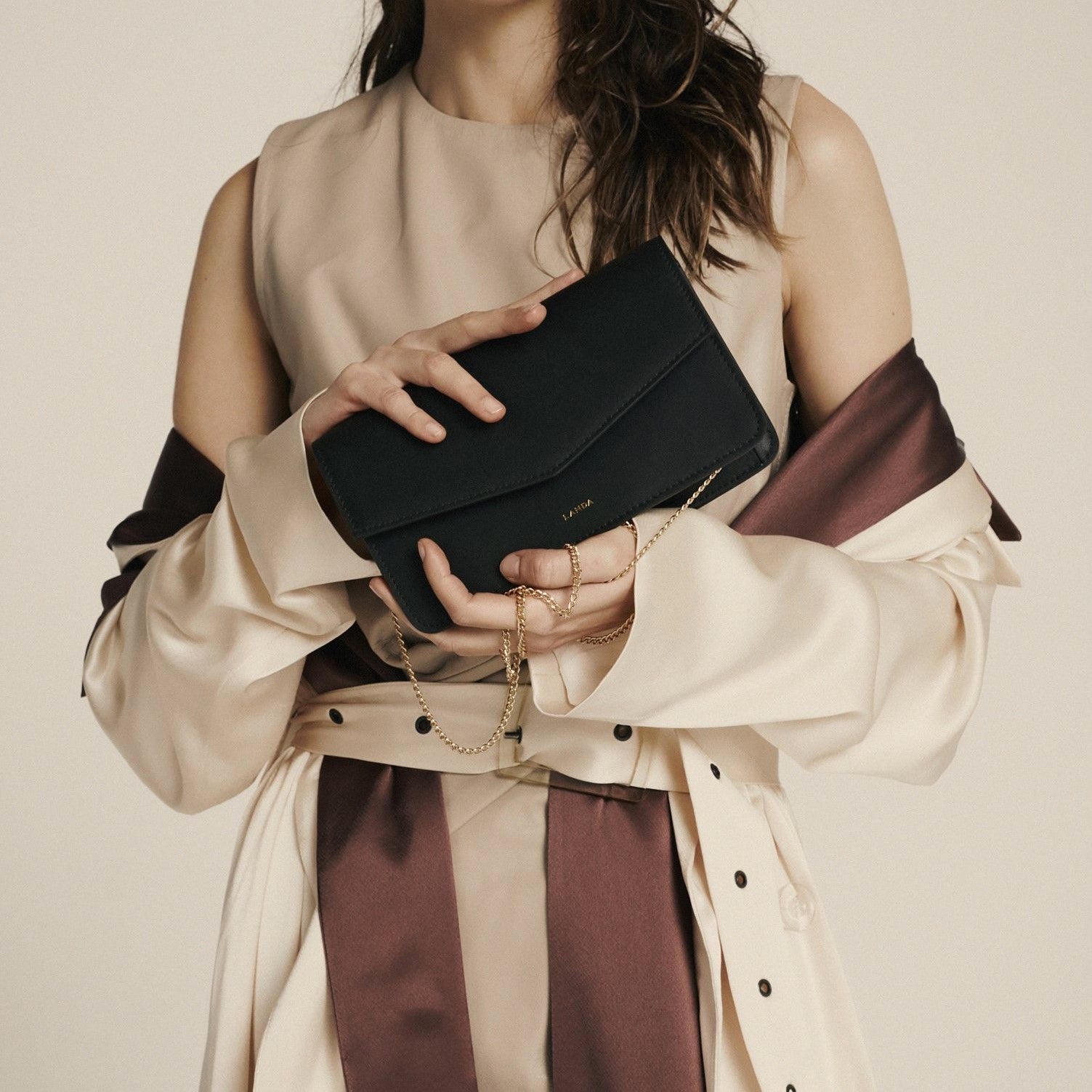 TILIA CLUTCH OR CROSSBODY BLACK - LANDA