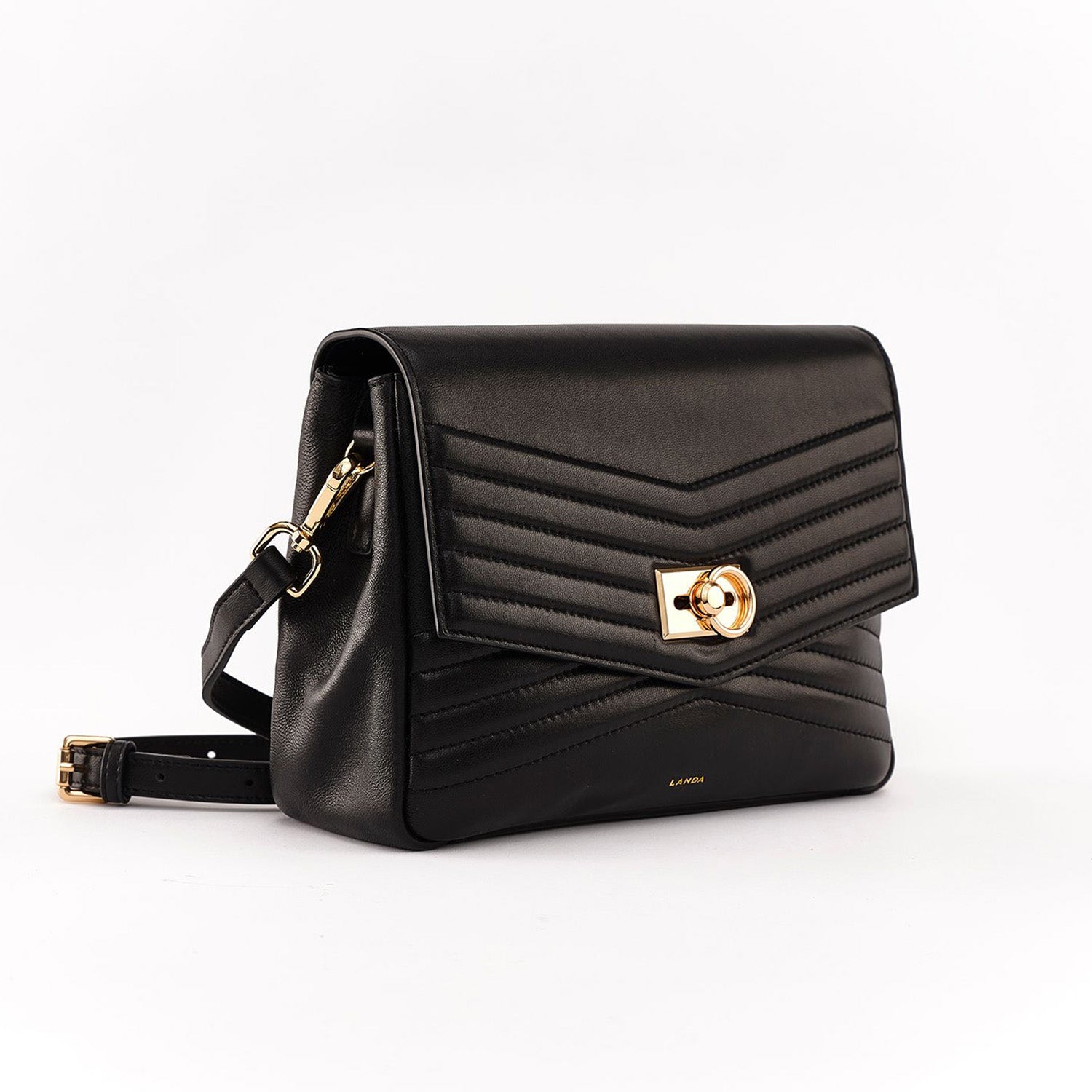 LANDA CAOBA QUILTED BAG BALCK