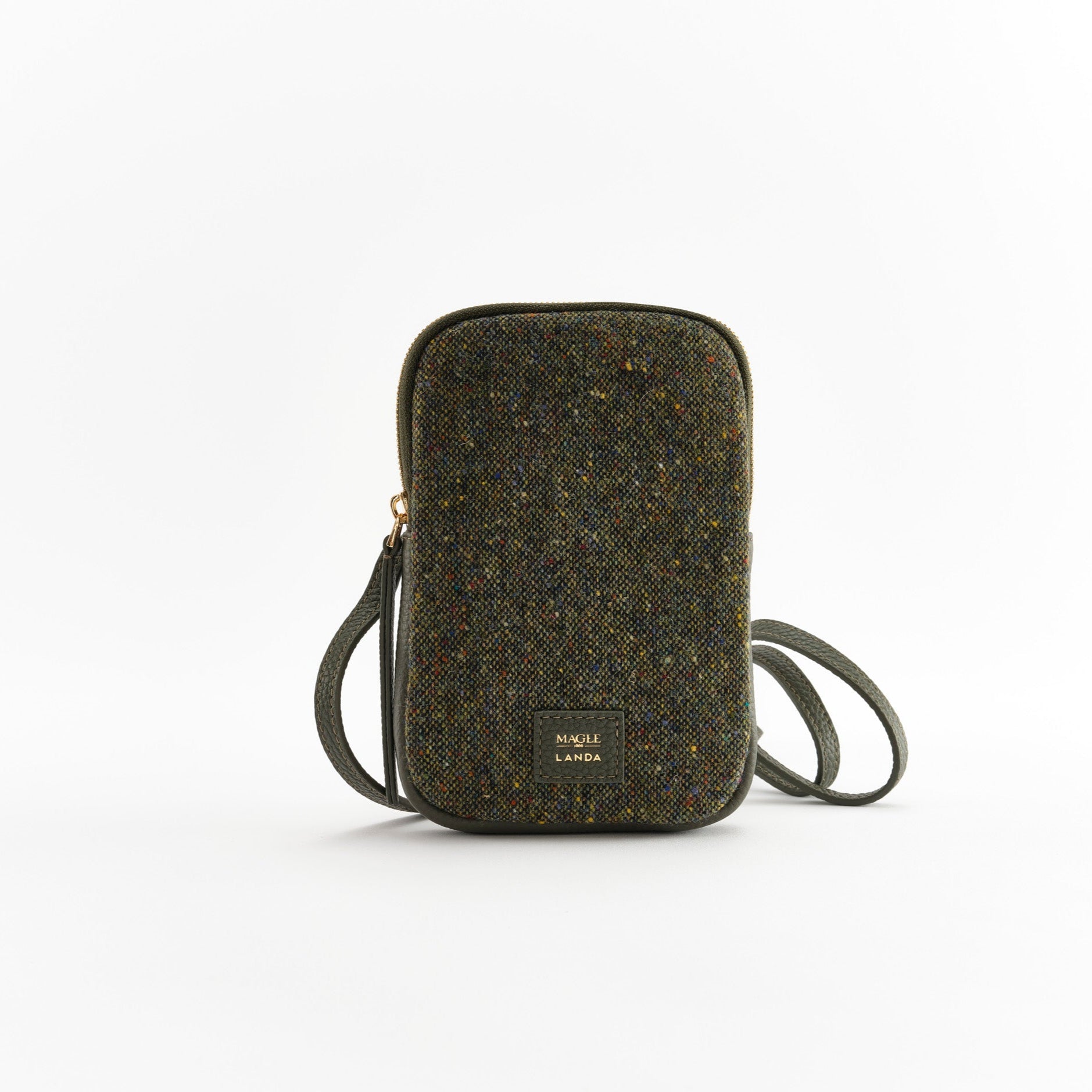 CASSIA Leather & Tweed Crossbody Bag Green - LANDA x Magee 1866 3
