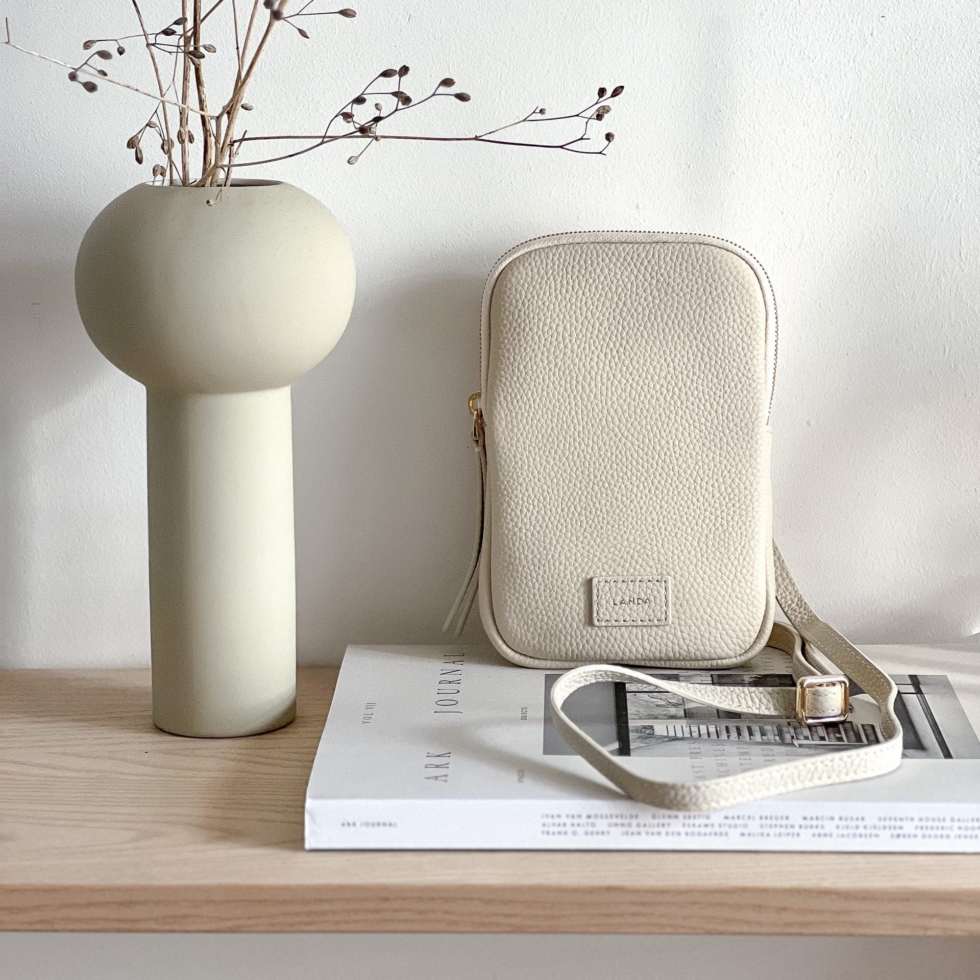 CASSIA PHONE BAG ECRU - LANDA