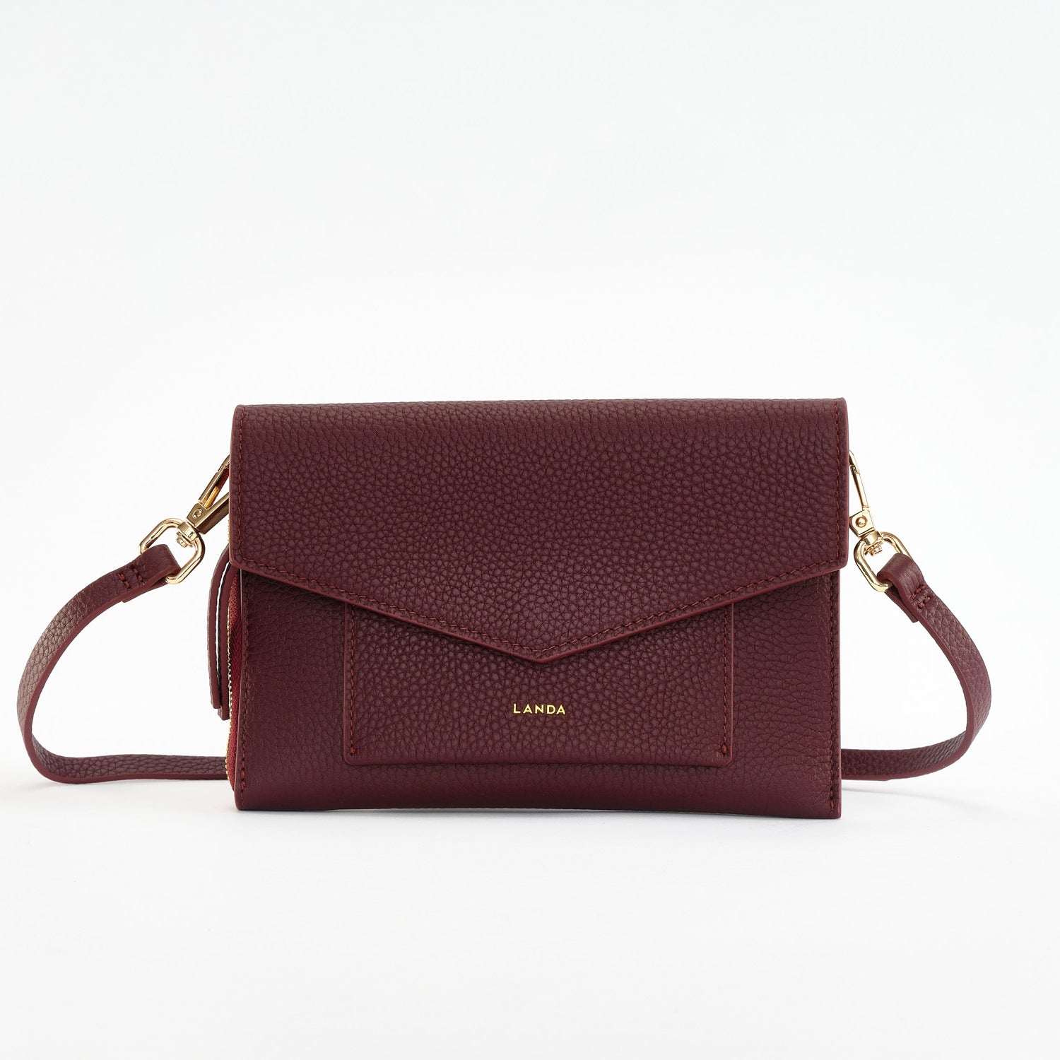 ALISO Structured Phone Bag Burgundy - LANDA