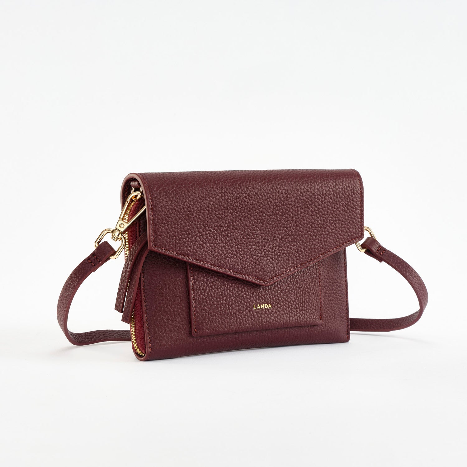 ALISO Structured Phone Bag Burgundy - LANDA