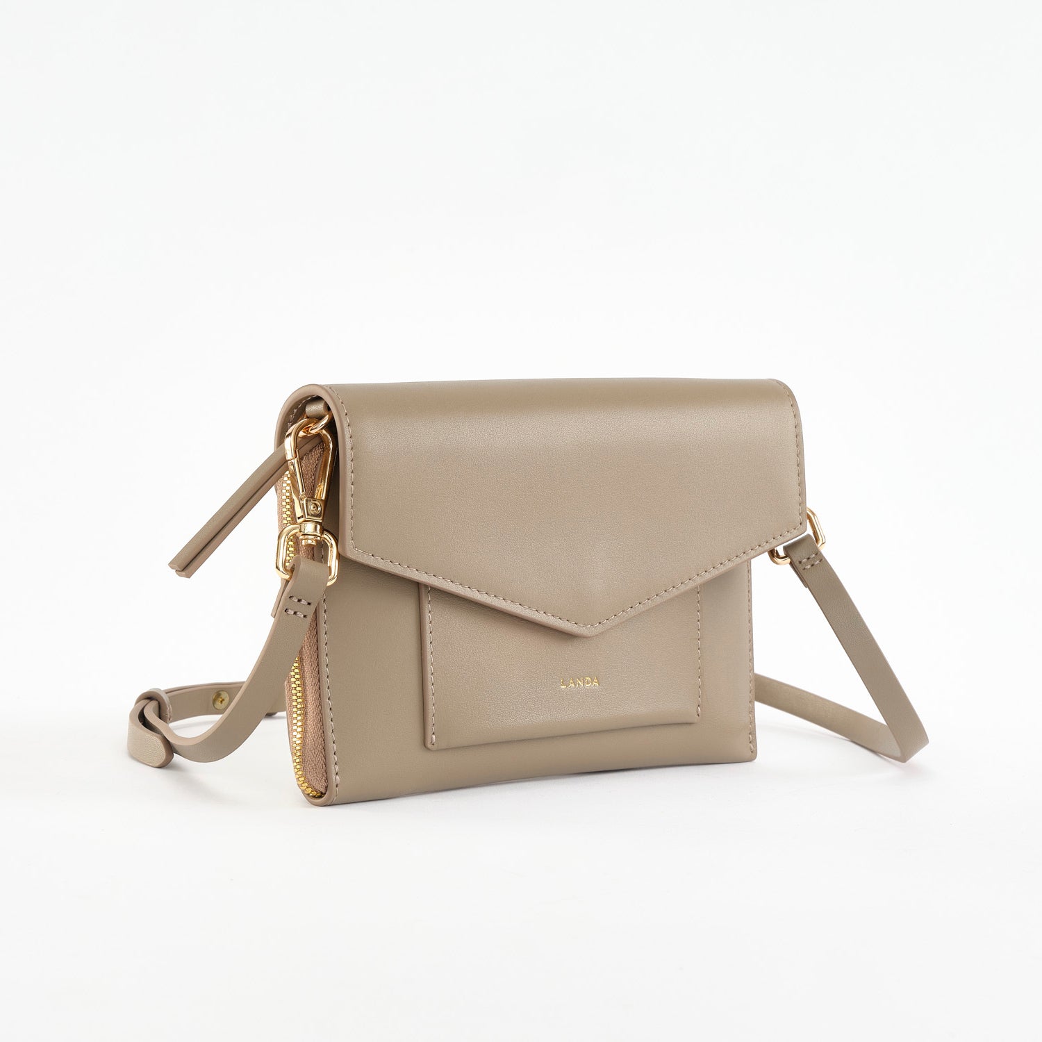 ALISO Structured Phone Bag Taupe - LANDA