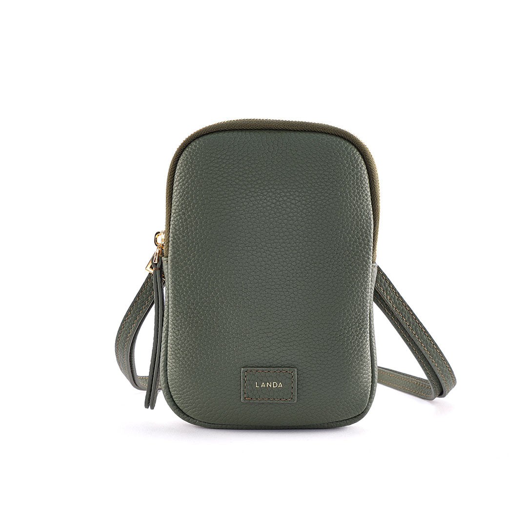CASSIA PHONE BAG DARK GREEN - LANDA