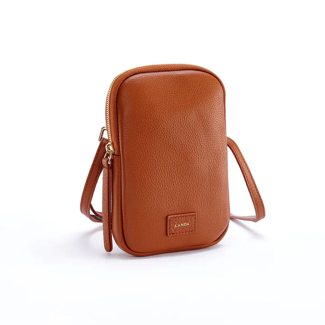 CASSIA PHONE BAG TAN - LANDA