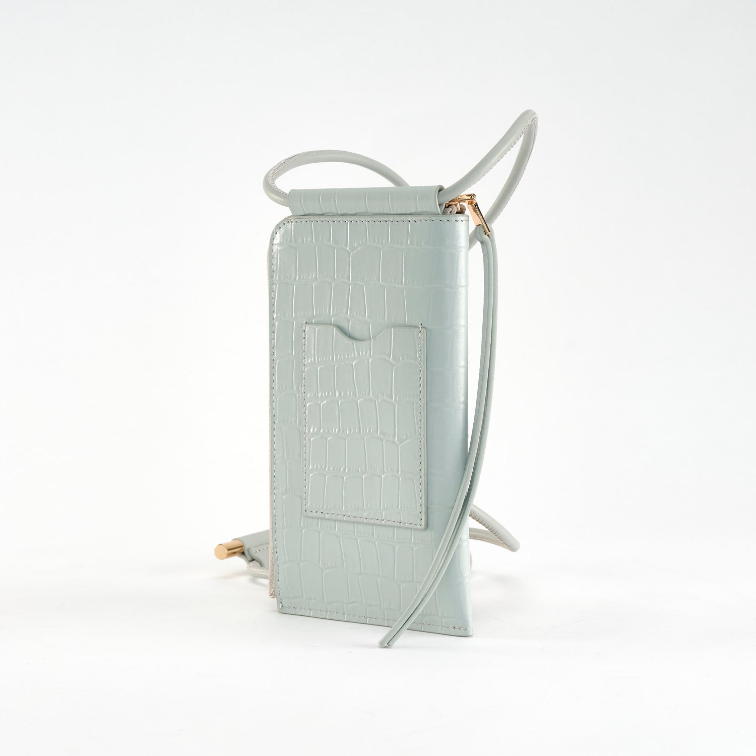 MOYE Croc Print Phone Bag Icy Blue - LANDA