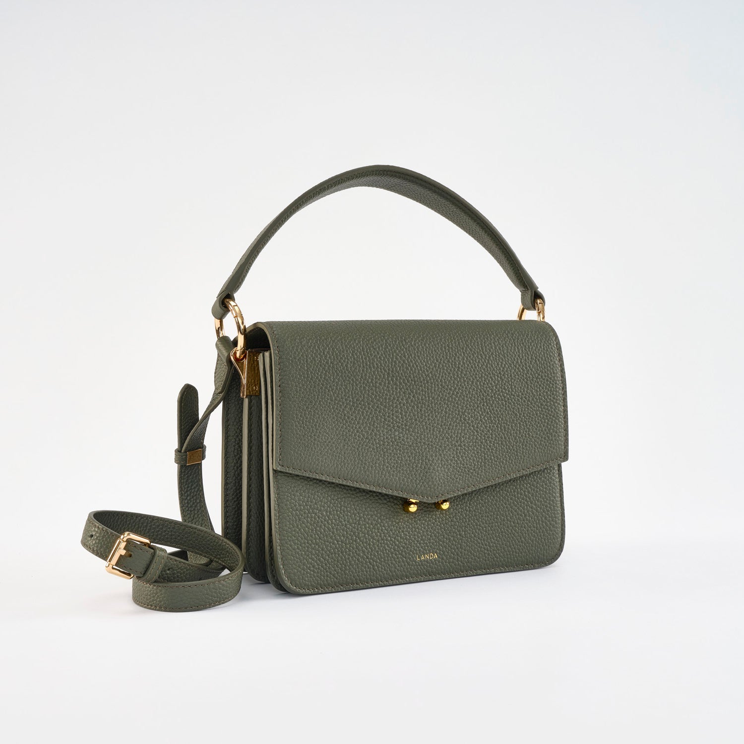TECA BAG 2 Straps DARK GREEN - LANDA