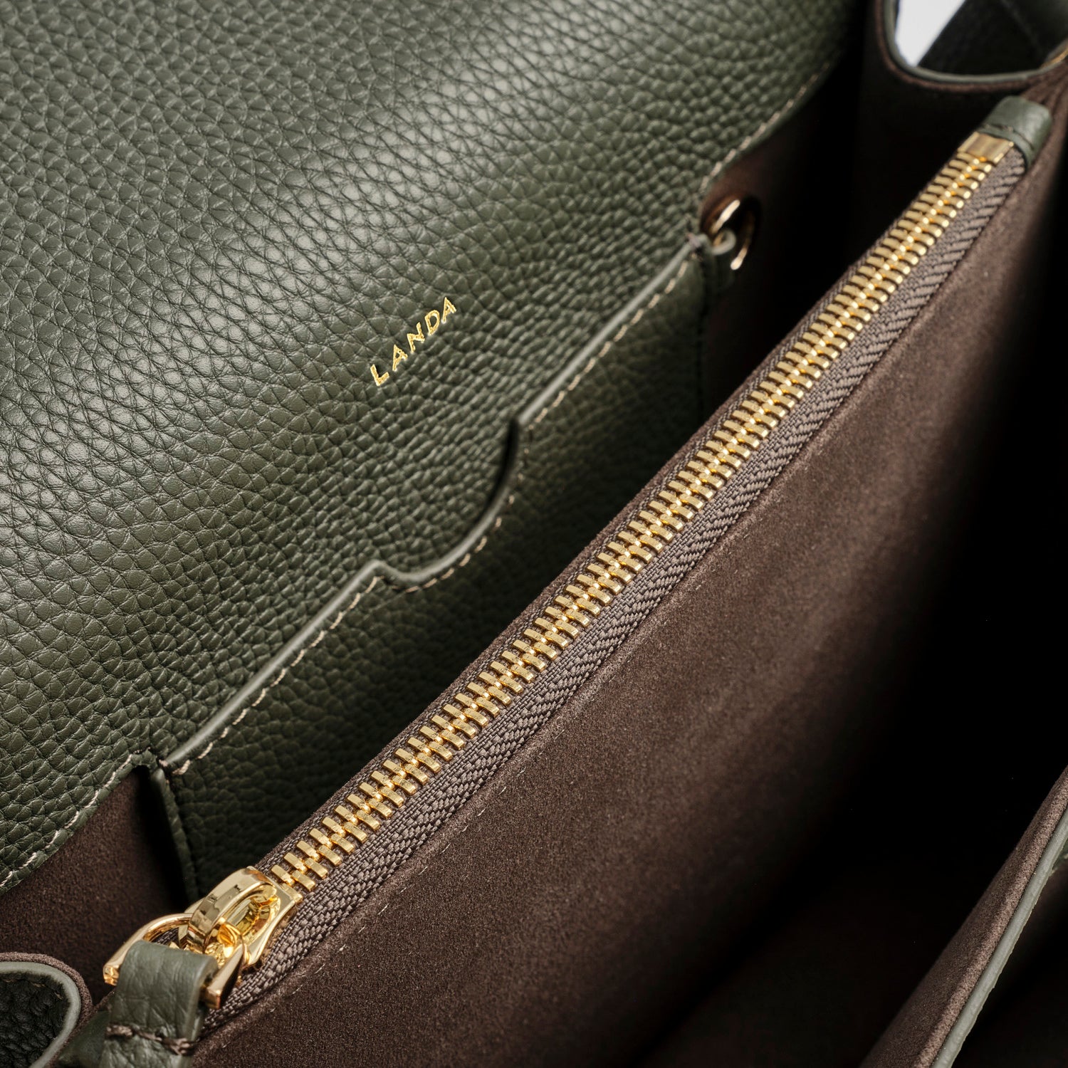 TECA BAG 2 Straps DARK GREEN - LANDA