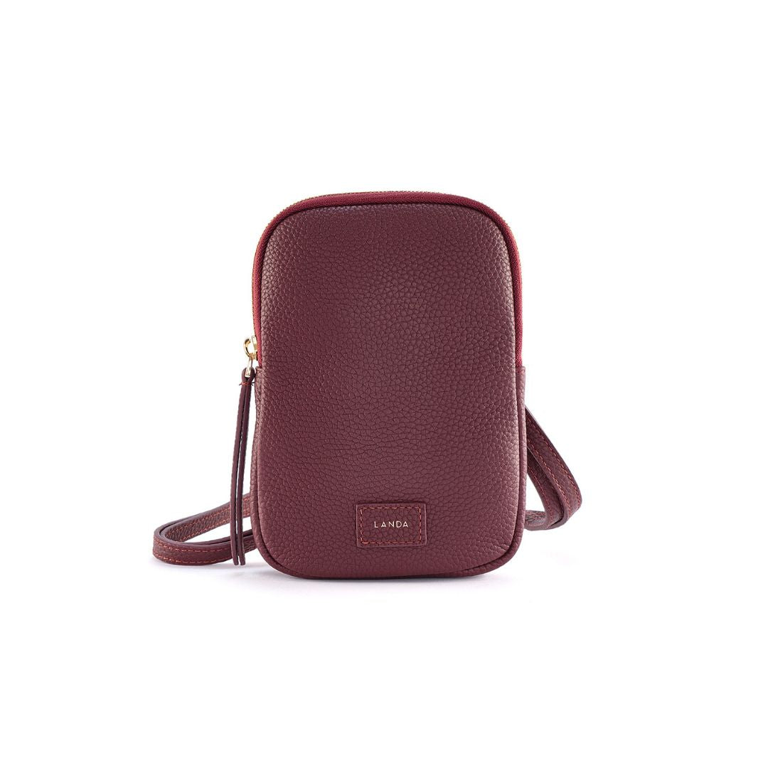 CASSIA PHONE BAG BURGUNDY - LANDA
