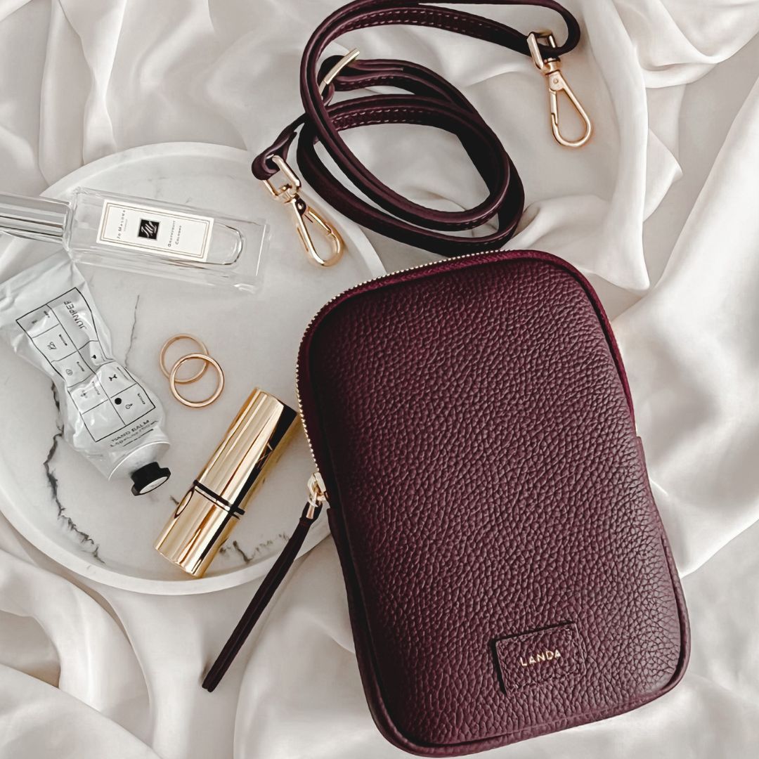 CASSIA PHONE BAG BURGUNDY - LANDA