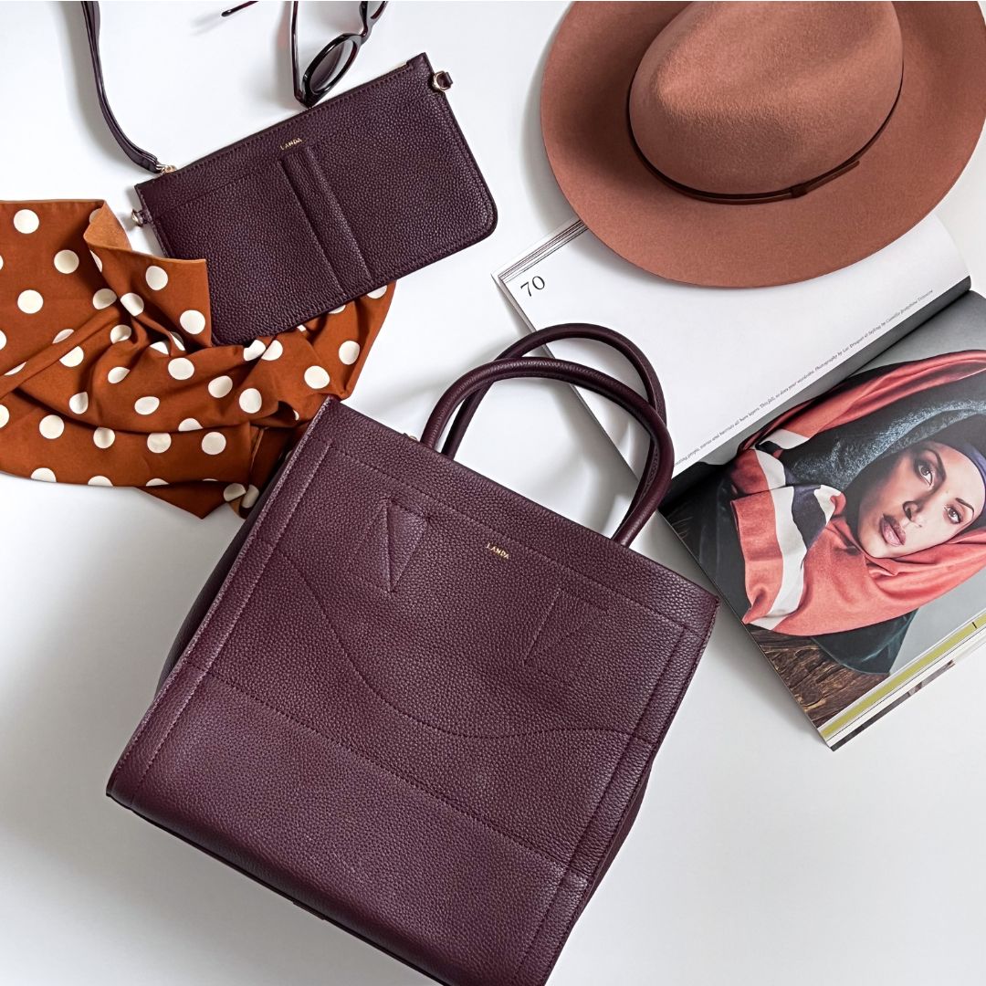CASTANA DAY BAG BURGUNDY - LANDA
