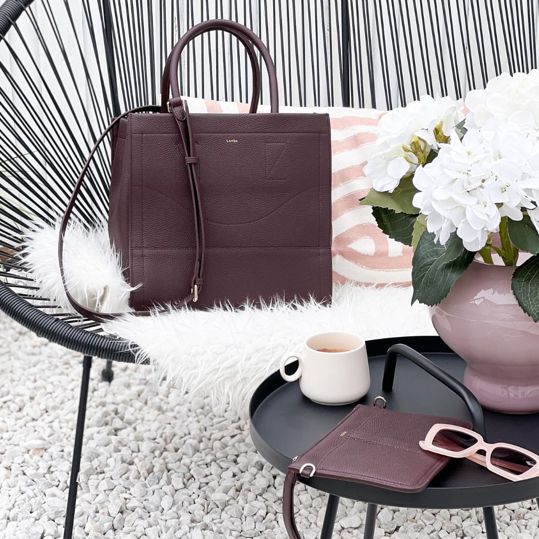 CASTANA DAY BAG BURGUNDY - LANDA