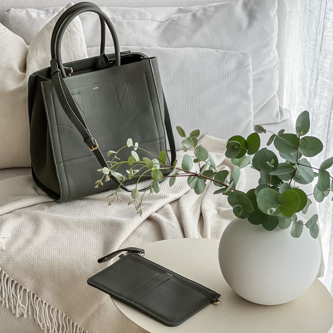 CASTANA DAY BAG DARK GREEN - LANDA