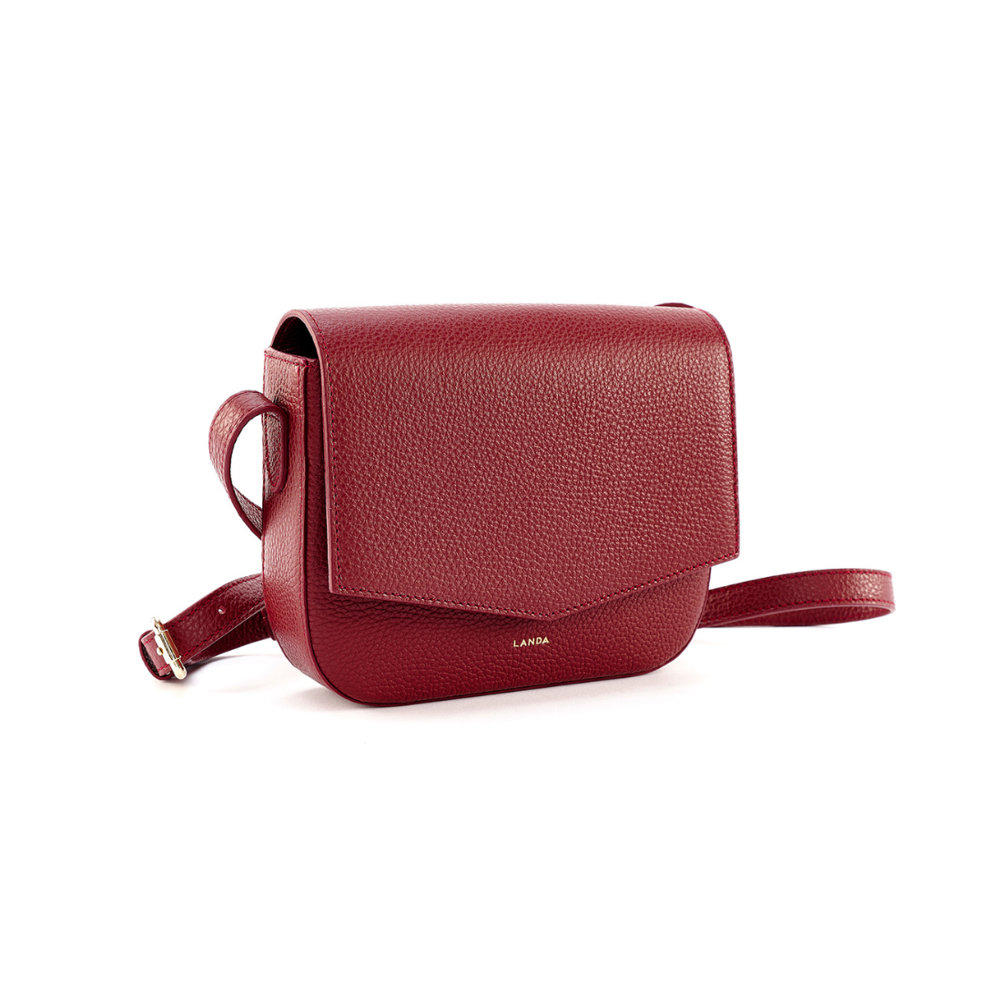 LANDA MINI OLIVO CROSSBODY BAG BURGUNDY SIDE