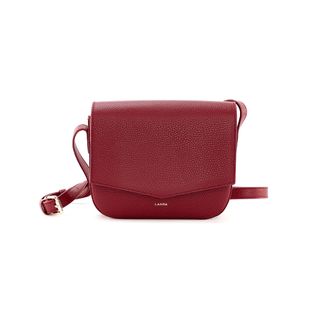 LANDA MINI OLIVO CROSSBODY BAG BURDUNDY FRONT