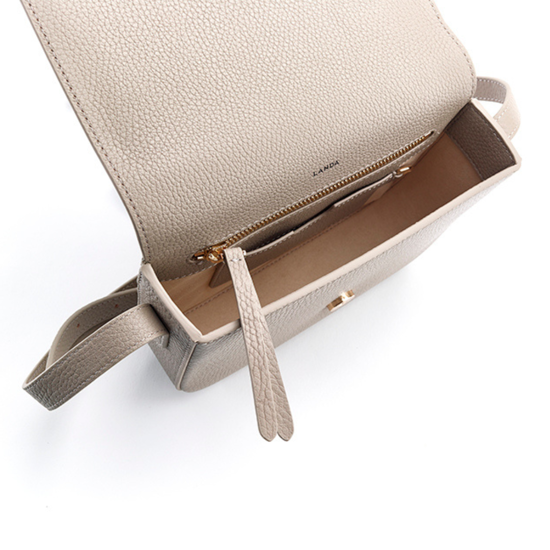 MINI OLIVO CROSSBODY BAG TAUPE - LANDA