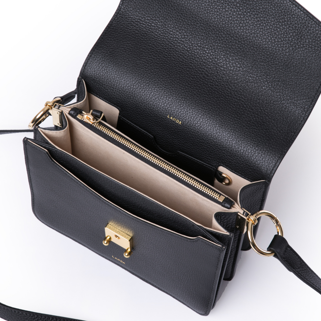 TECA BAG 2 STRAPS BLACK - LANDA