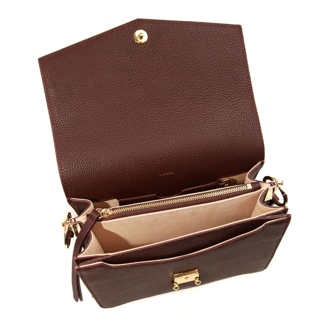 TECA BAG 2 STRAPS BURGUNDY - LANDA