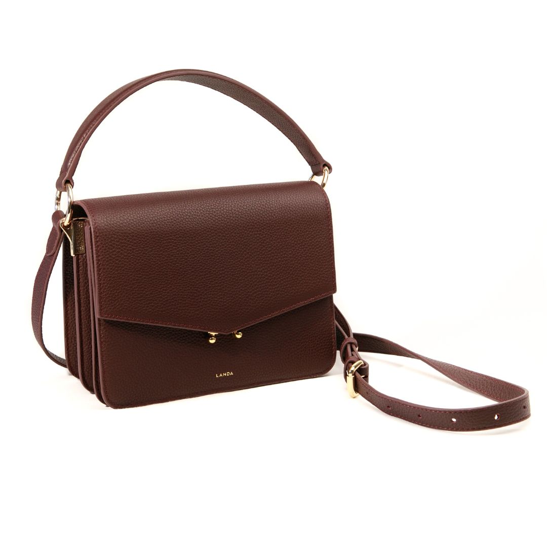 TECA BAG 2 STRAPS BURGUNDY - LANDA