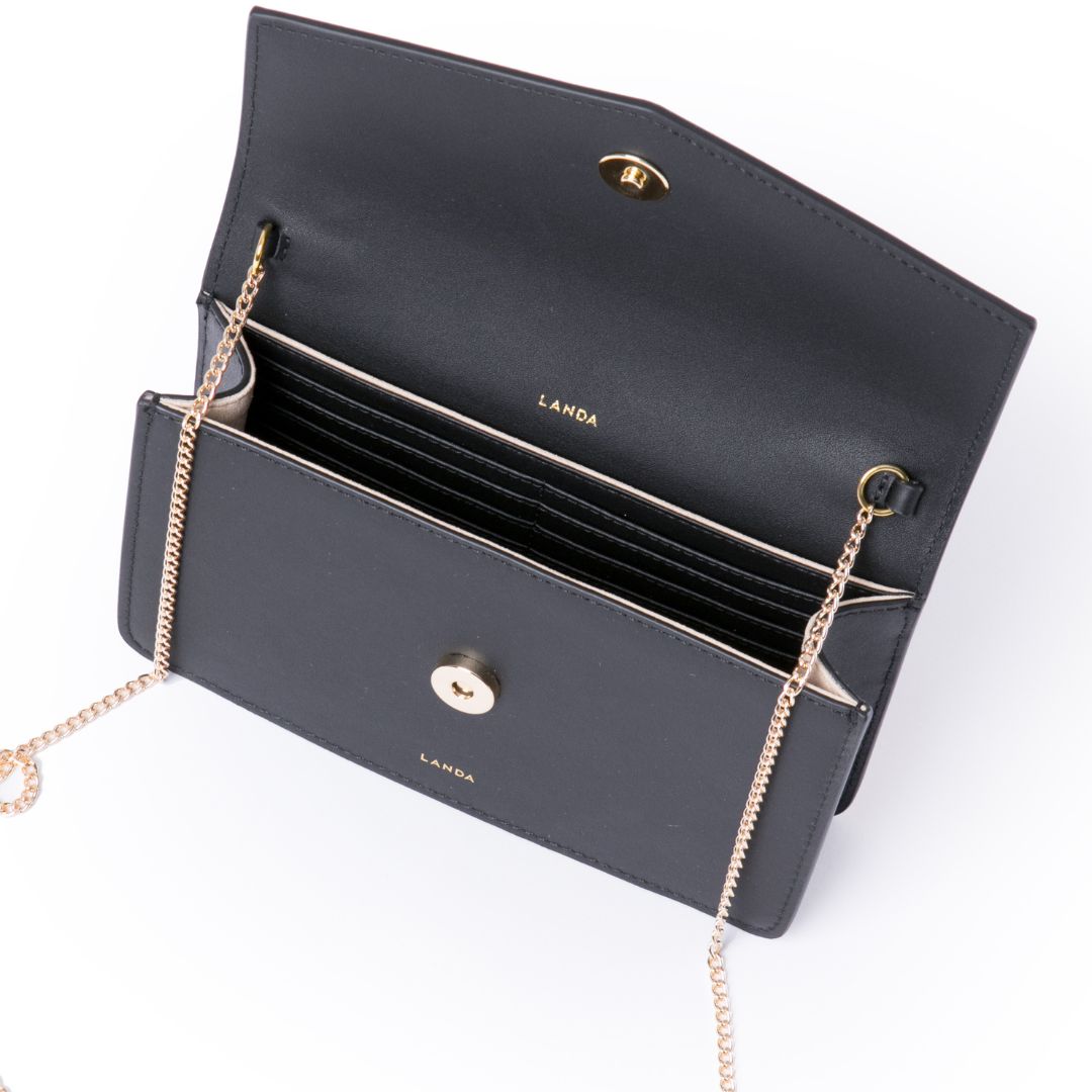 TILIA CLUTCH OR CROSSBODY BLACK - LANDA