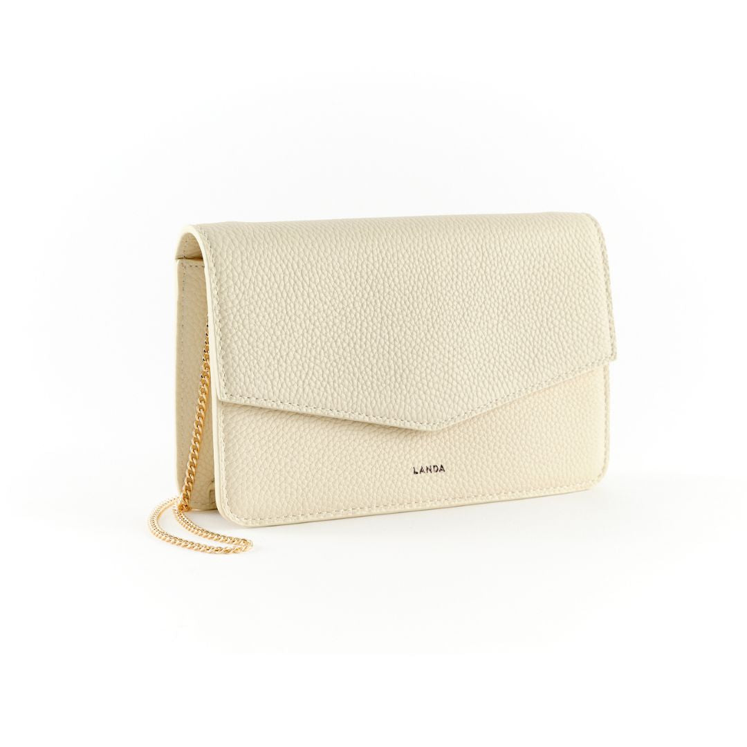 TILIA CLUTCH OR CROSSBODY ECRU - LANDA