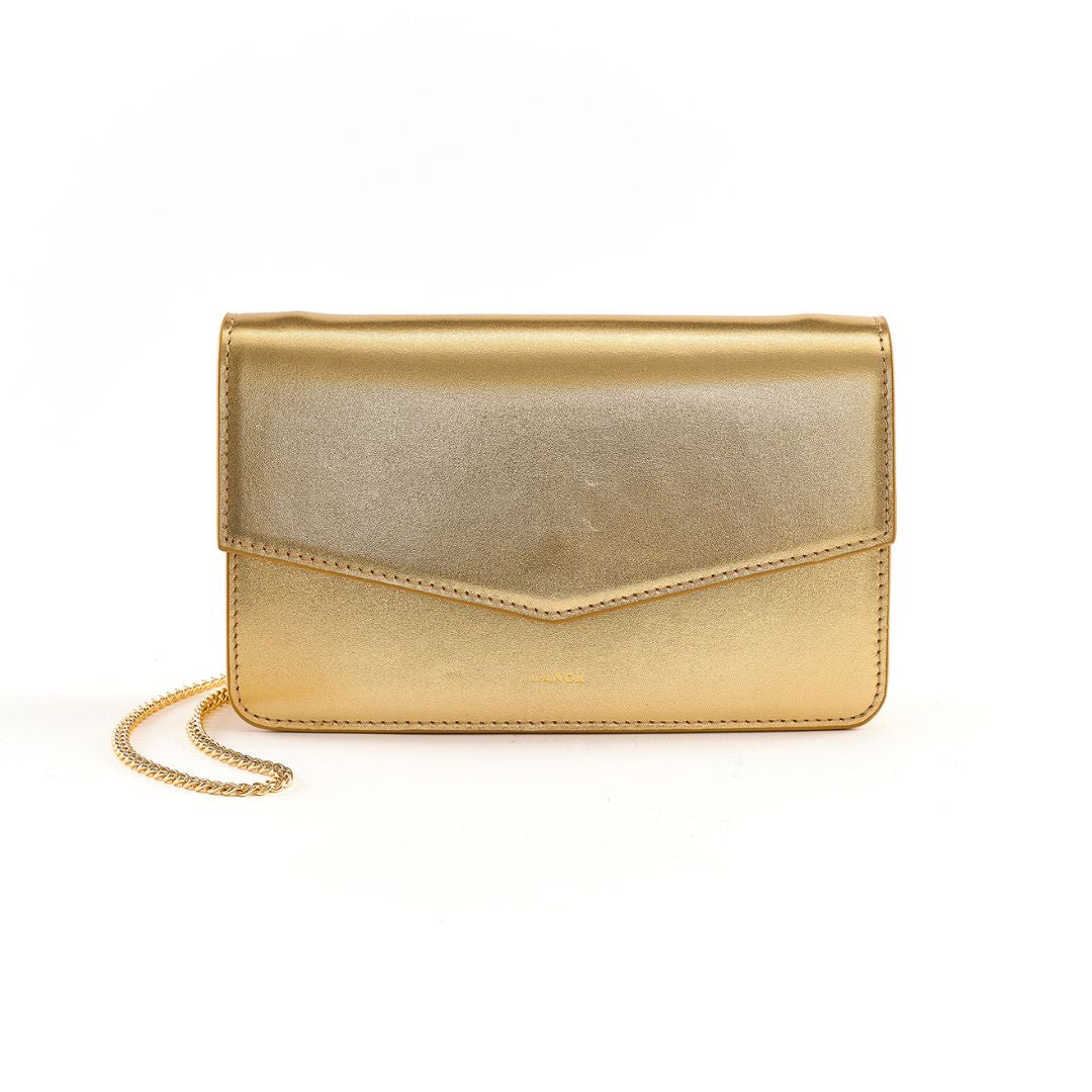 TILIA CLUTCH OR CROSSBODY GOLD - LANDA
