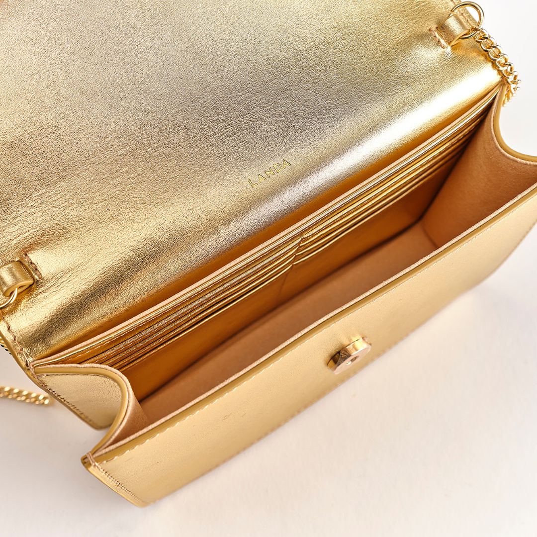TILIA CLUTCH OR CROSSBODY GOLD - LANDA