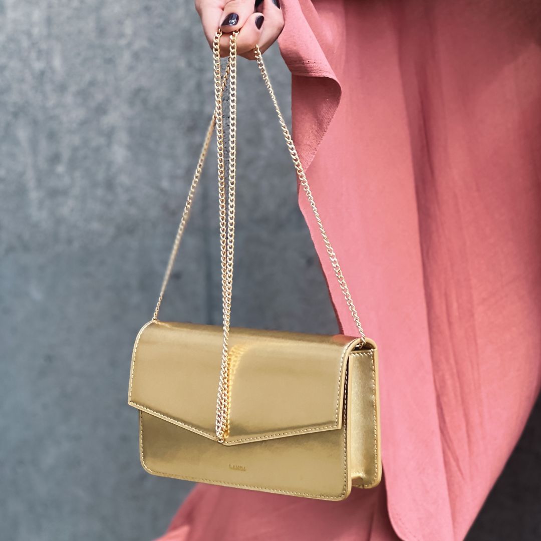 TILIA CLUTCH OR CROSSBODY GOLD - LANDA