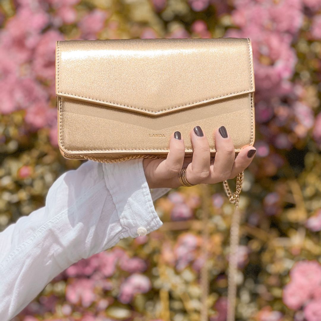 TILIA CLUTCH OR CROSSBODY GOLD - LANDA