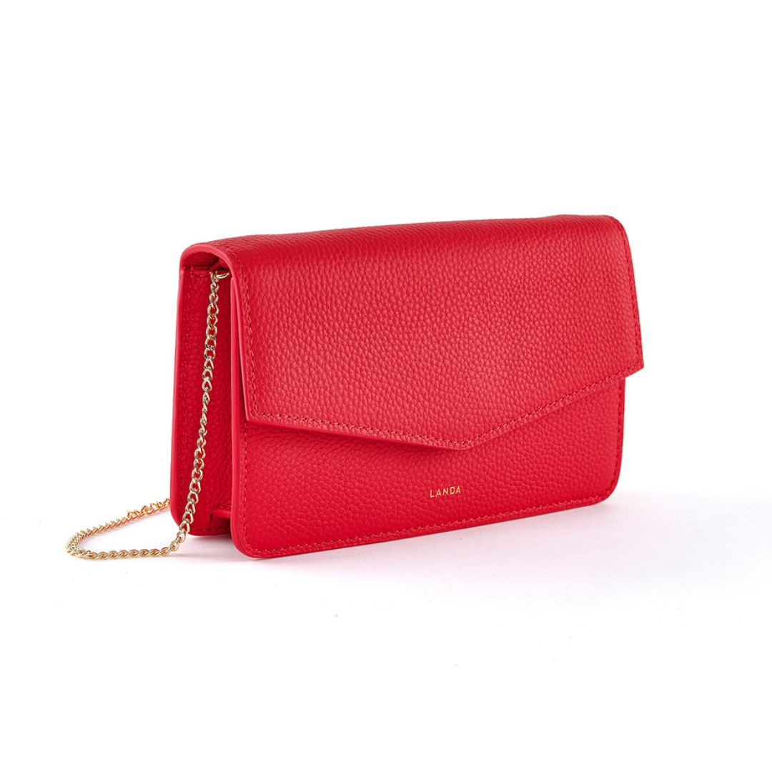 TILIA CLUTCH OR CROSSBODY RED - LANDA