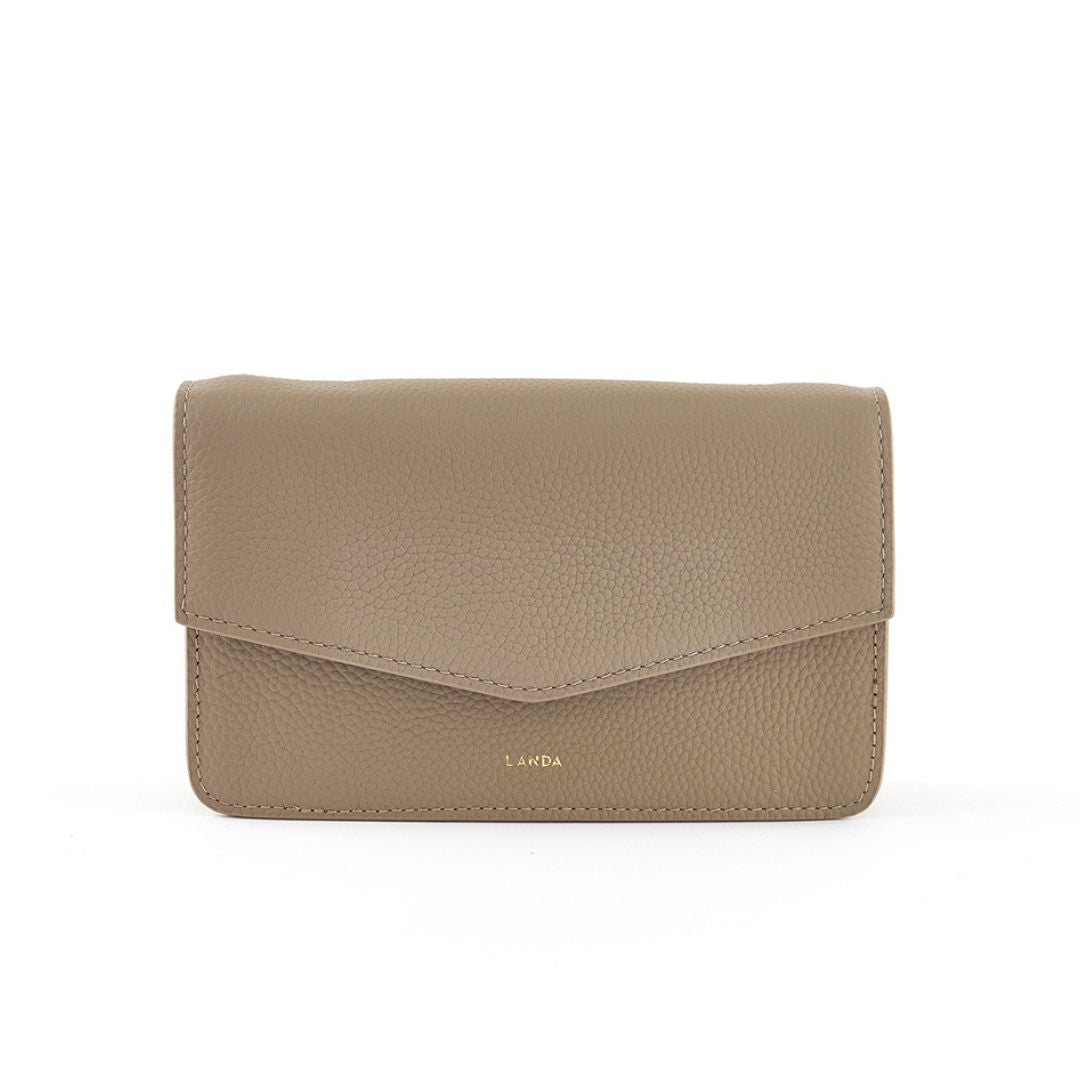 TILIA CLUTCH OR CROSSBODY TAUPE - LANDA