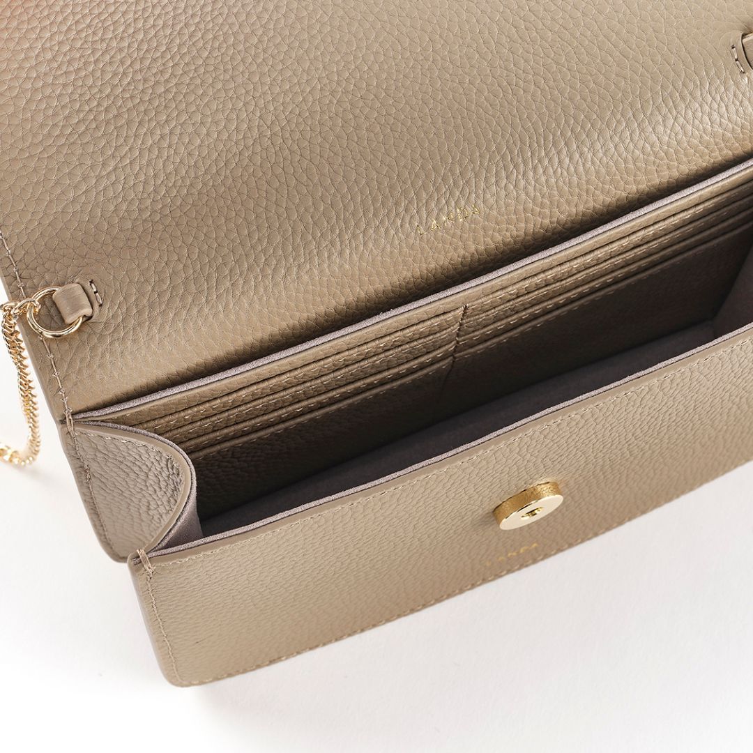 TILIA CLUTCH OR CROSSBODY TAUPE - LANDA