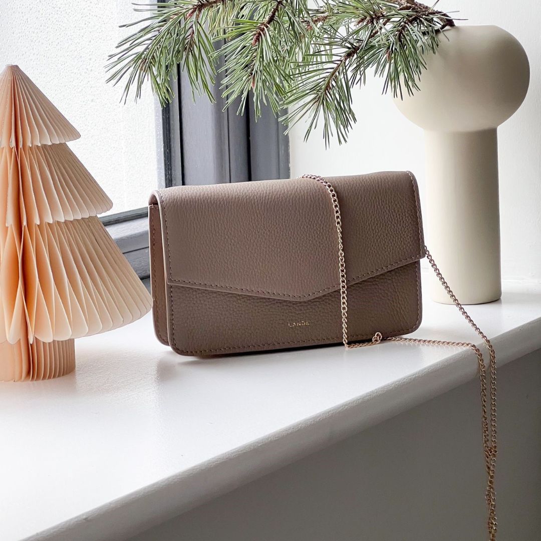 TILIA CLUTCH OR CROSSBODY TAUPE - LANDA