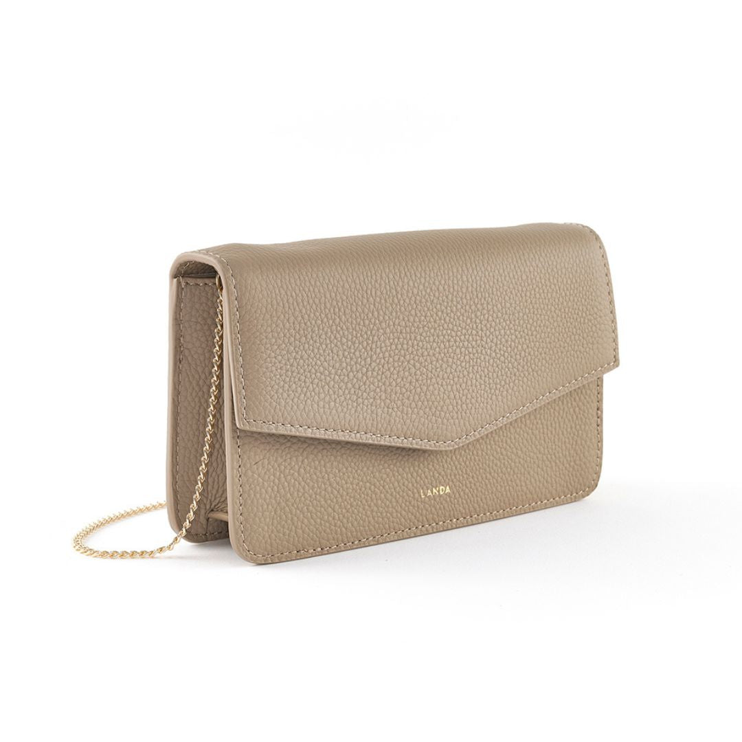 TILIA CLUTCH OR CROSSBODY TAUPE - LANDA