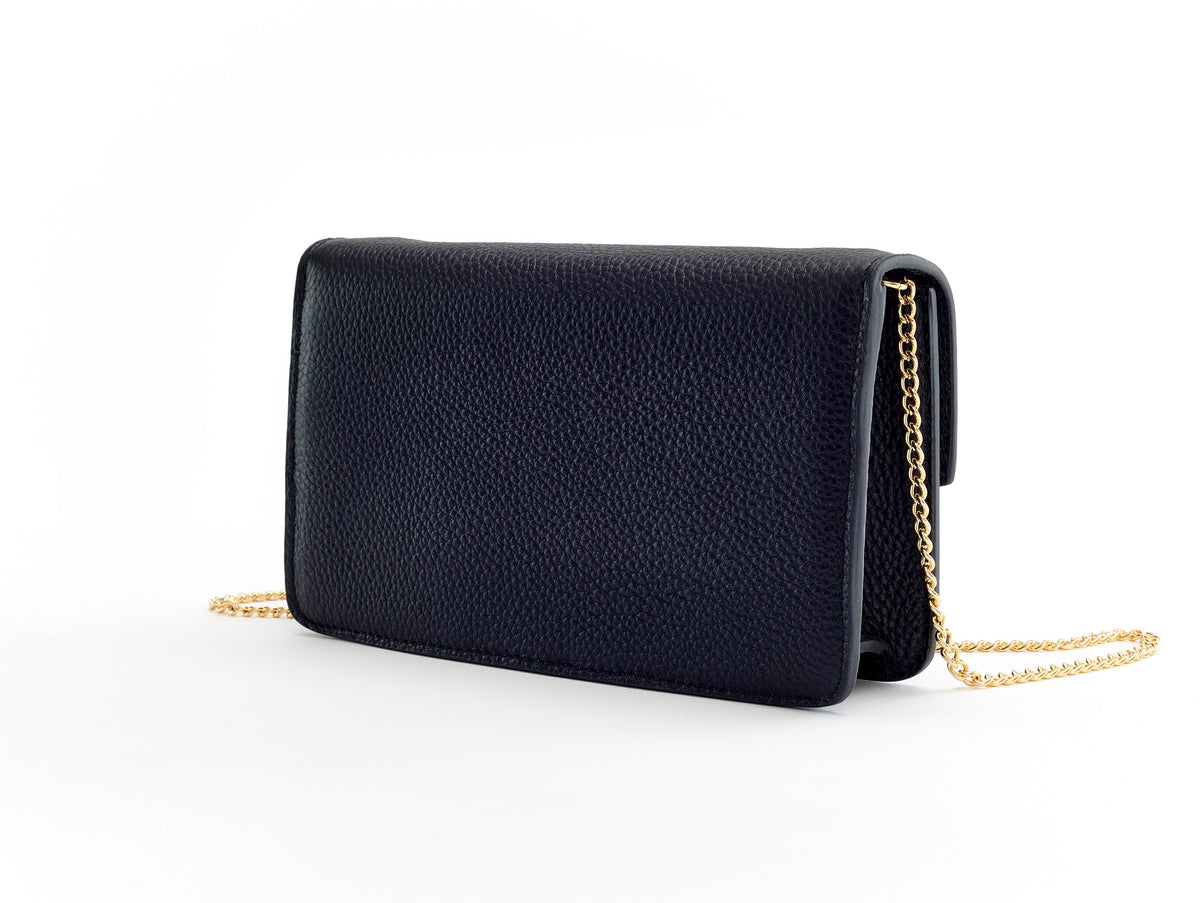 TILIA CLUTCH BLACK PEBBLED LEATHER