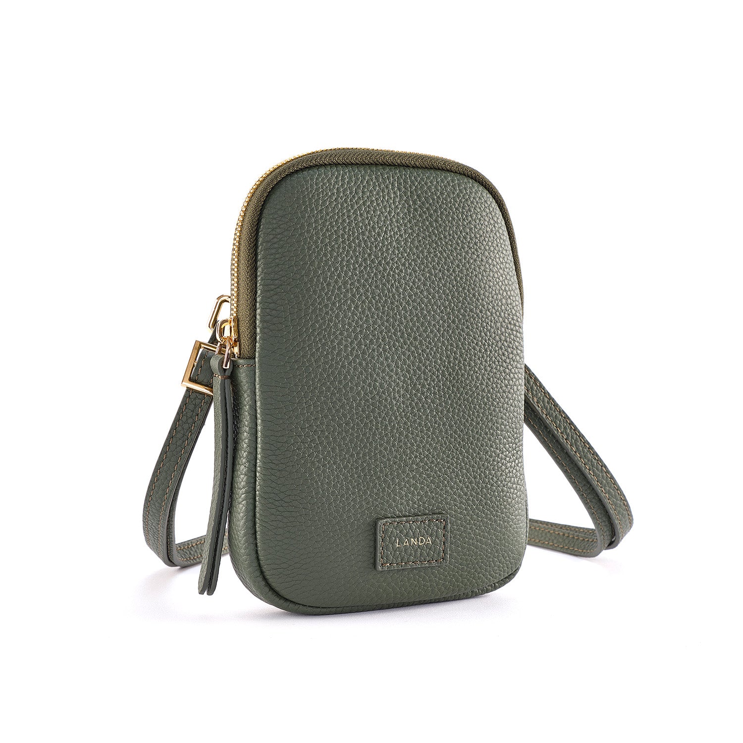 CASSIA PHONE BAG DARK GREEN - LANDA