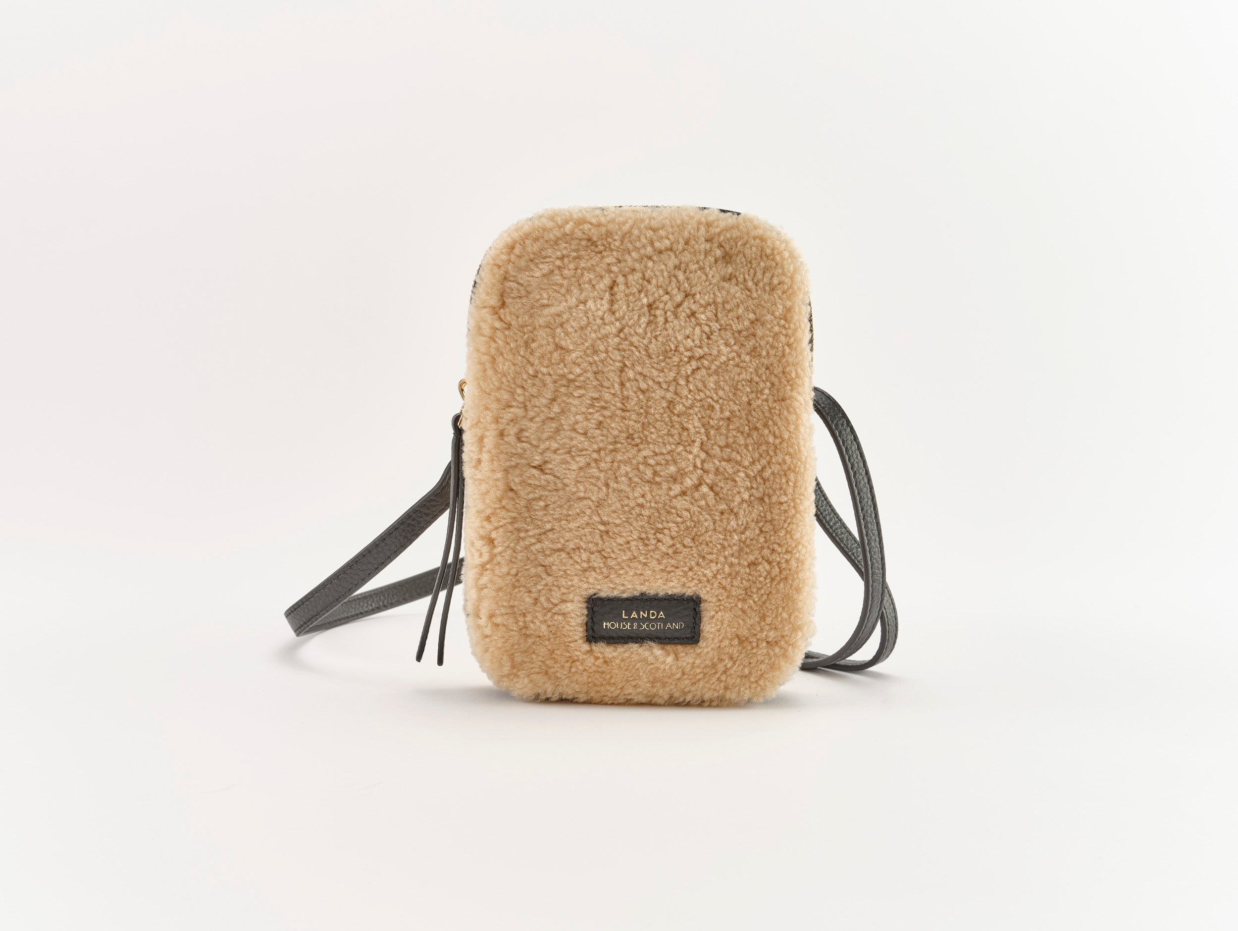 CASSIA Leather & Shearling Crossbody Bag Nude – LANDA x House of Scotland