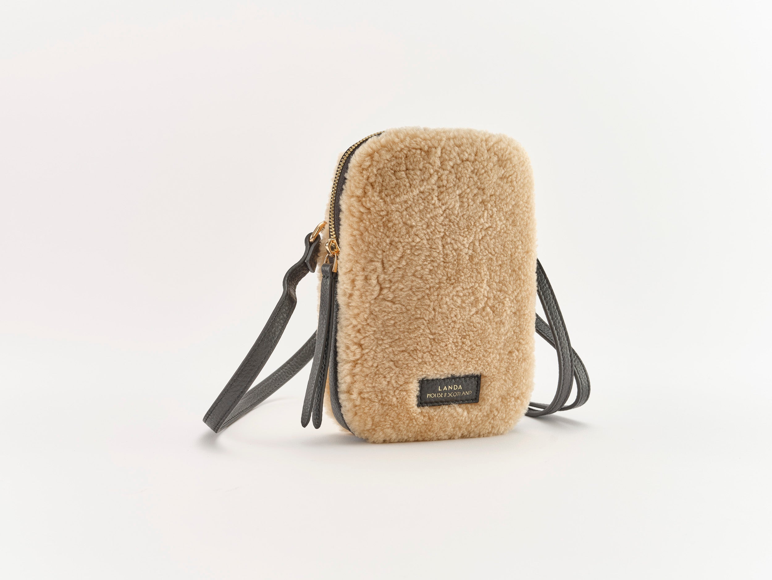 CASSIA Leather & Shearling Crossbody Bag Nude – LANDA x House of Scotland