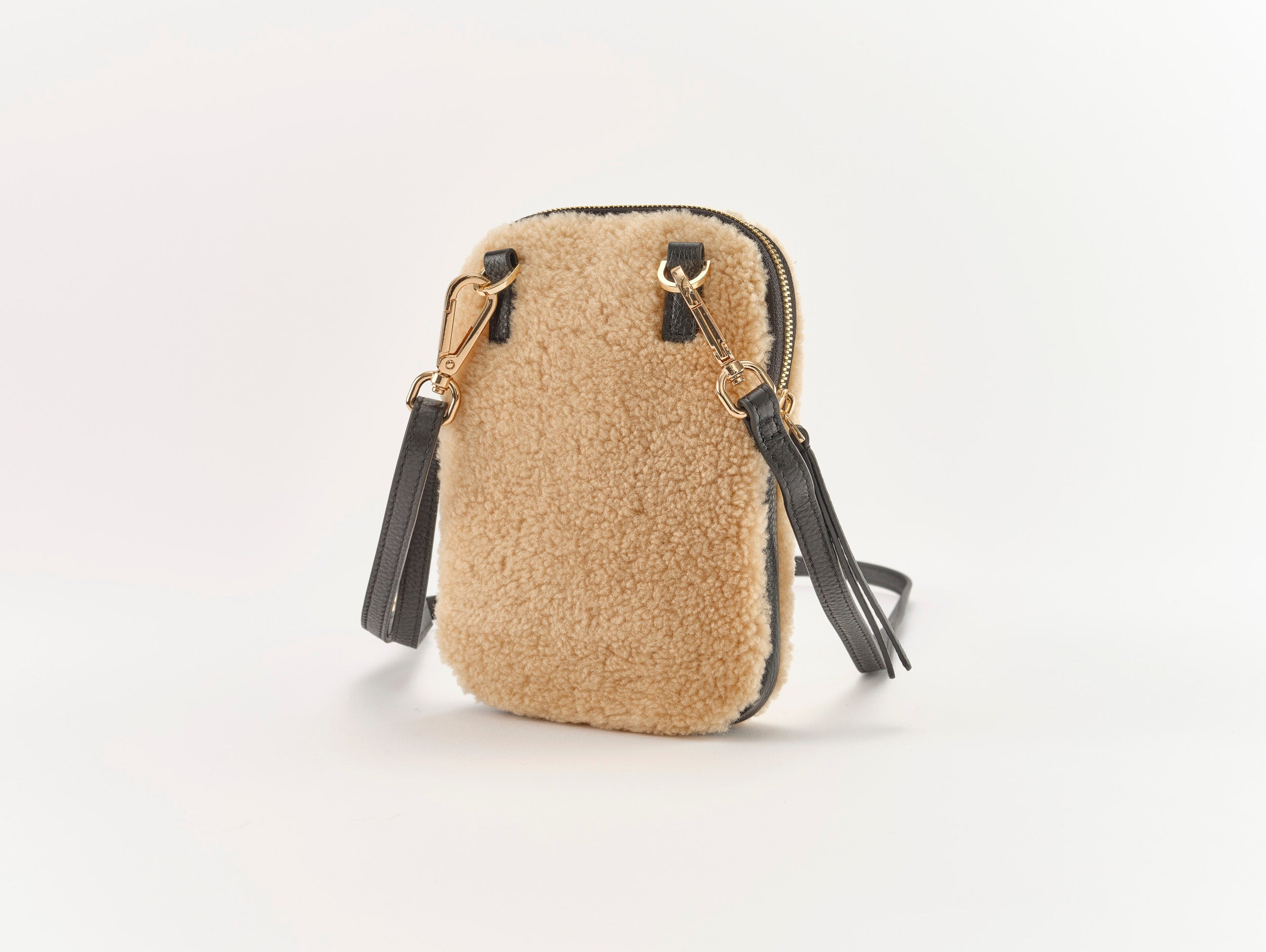 CASSIA Leather & Shearling Crossbody Bag Nude – LANDA x House of Scotland