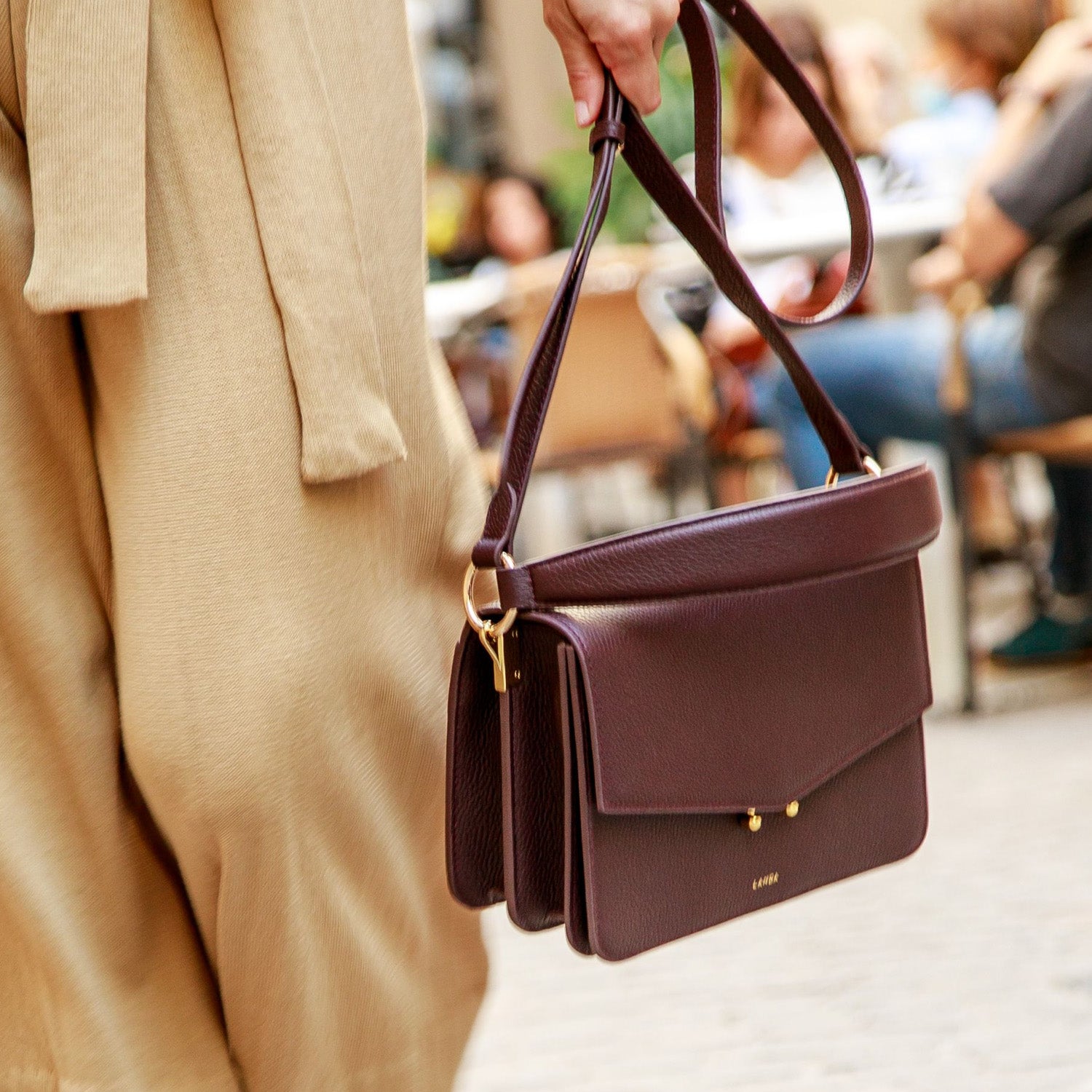 TECA BAG 2 STRAPS BURGUNDY - LANDA