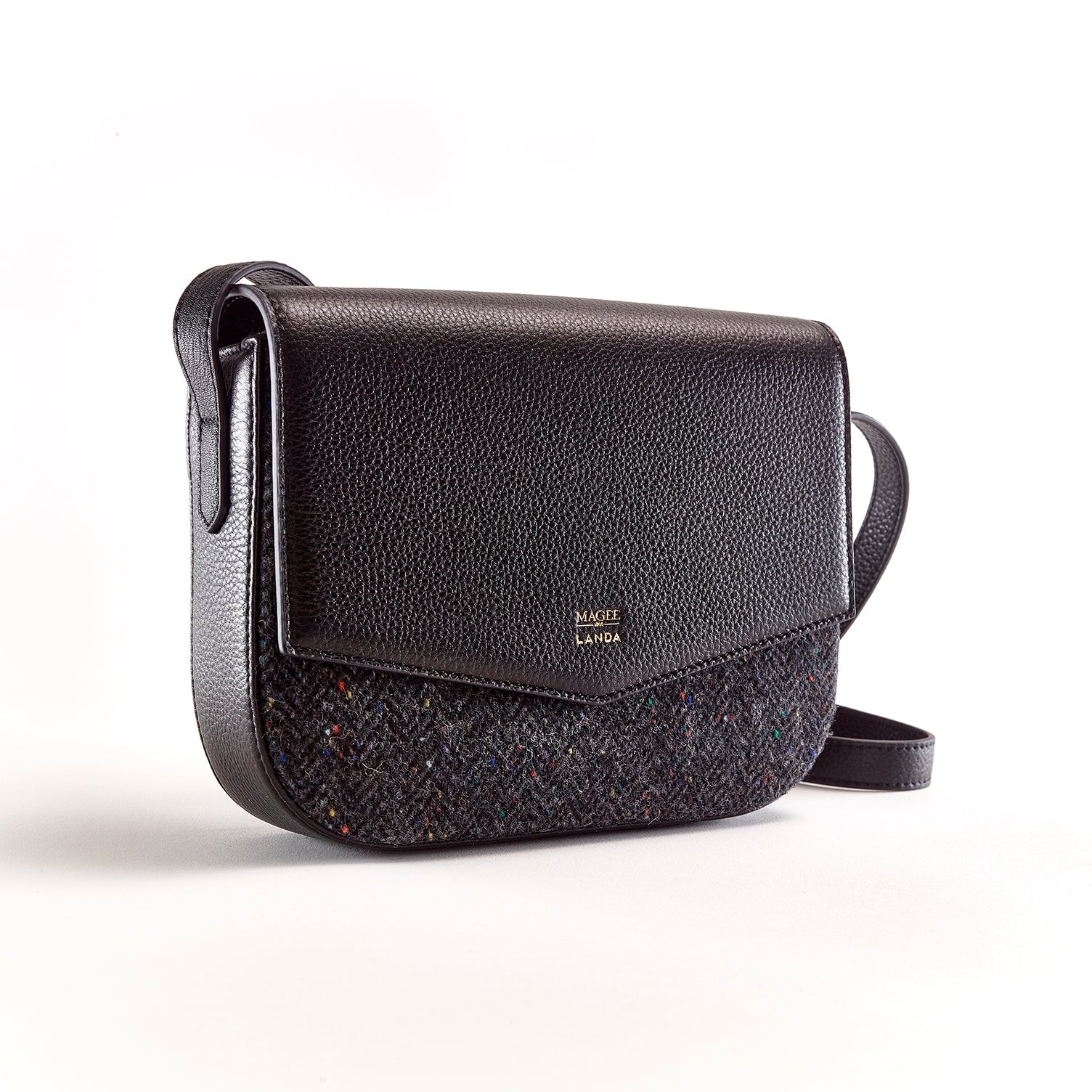MINI OLIVO LEATHER & TWEED CROSSBODY BAG