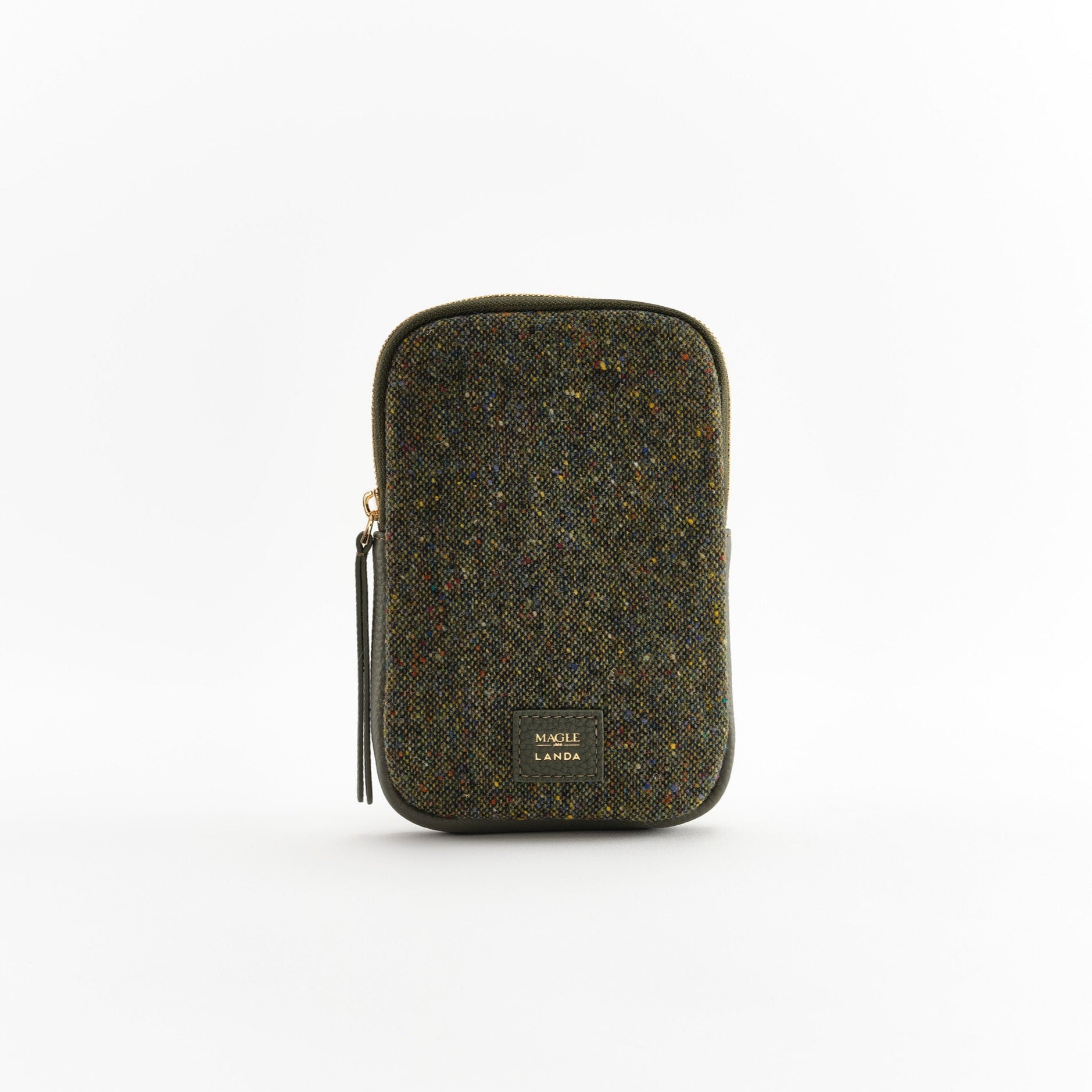 CASSIA Leather & Tweed Crossbody Bag Green - LANDA x Magee 1866 1