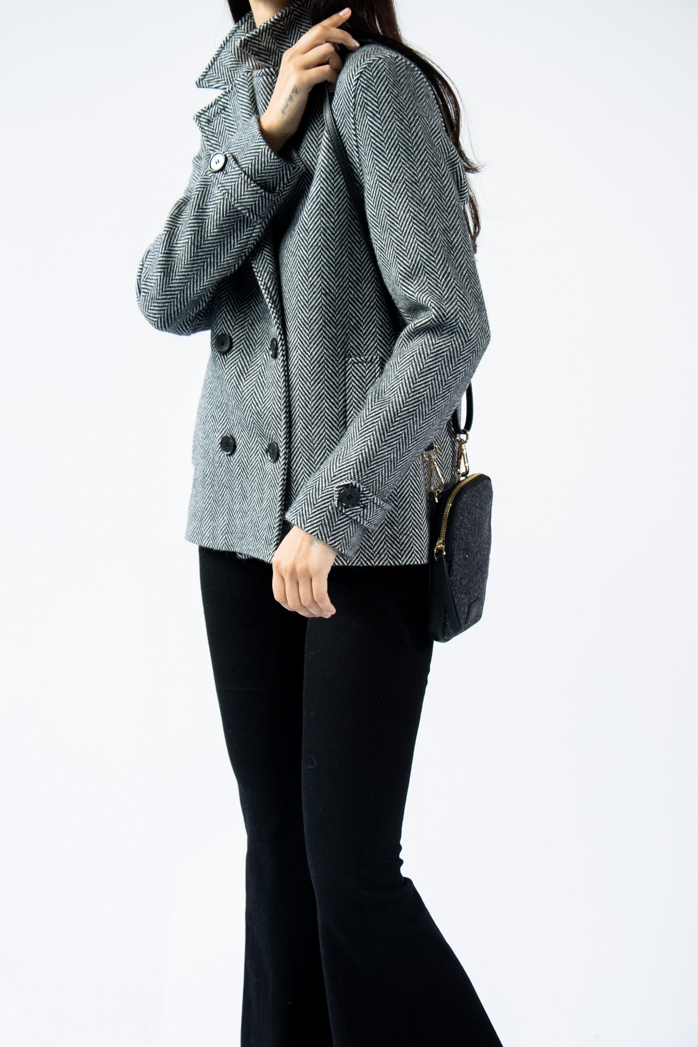 CASSIA Leather & Tweed Crossbody Bag Black - LANDA x Magee 1866