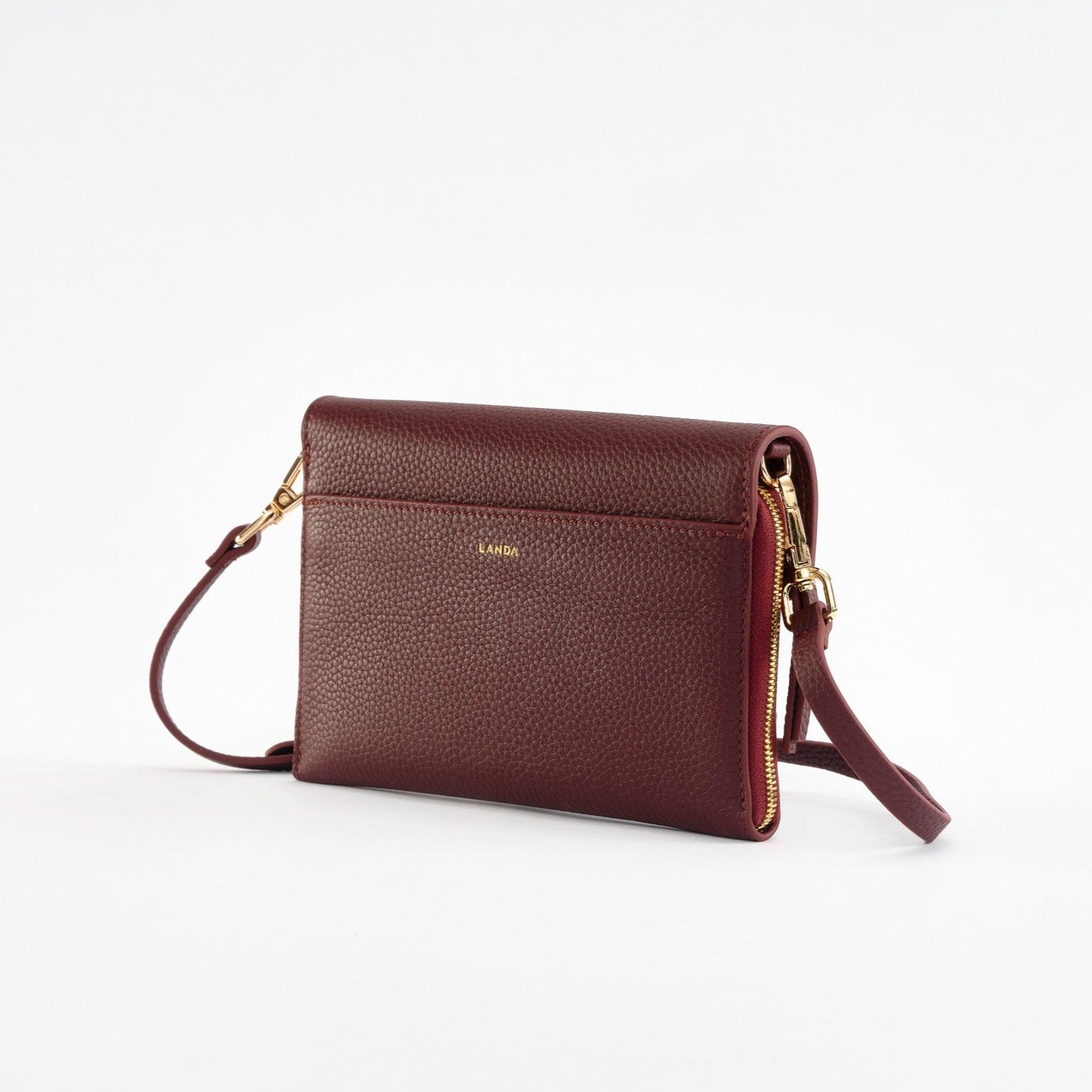 ALISO Structured Phone Bag Burgundy - LANDA 