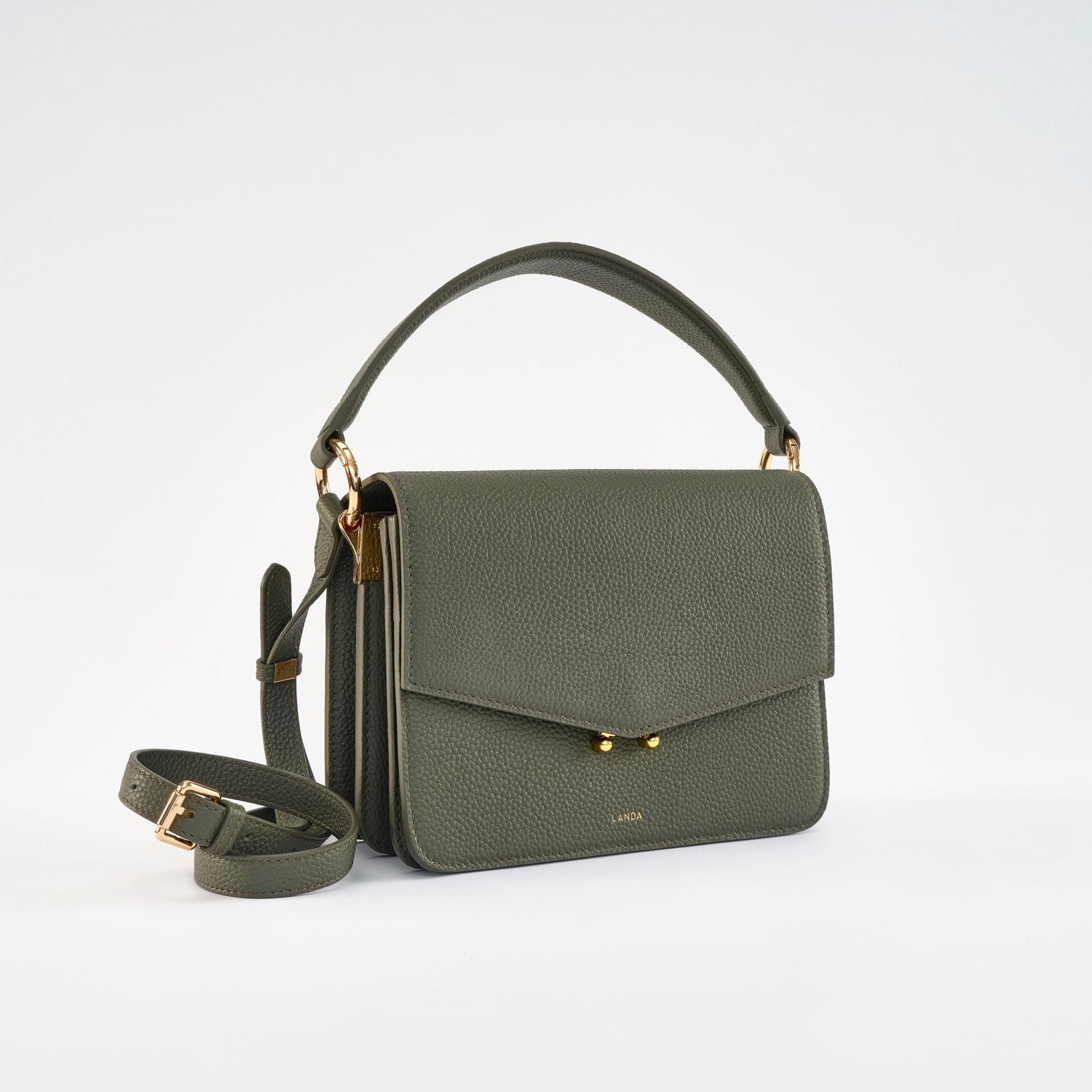 TECA BAG 2 Straps DARK GREEN - LANDA 