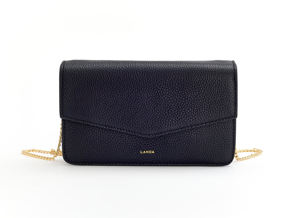 TILIA CLUTCH BLACK PEBBLED LEATHER