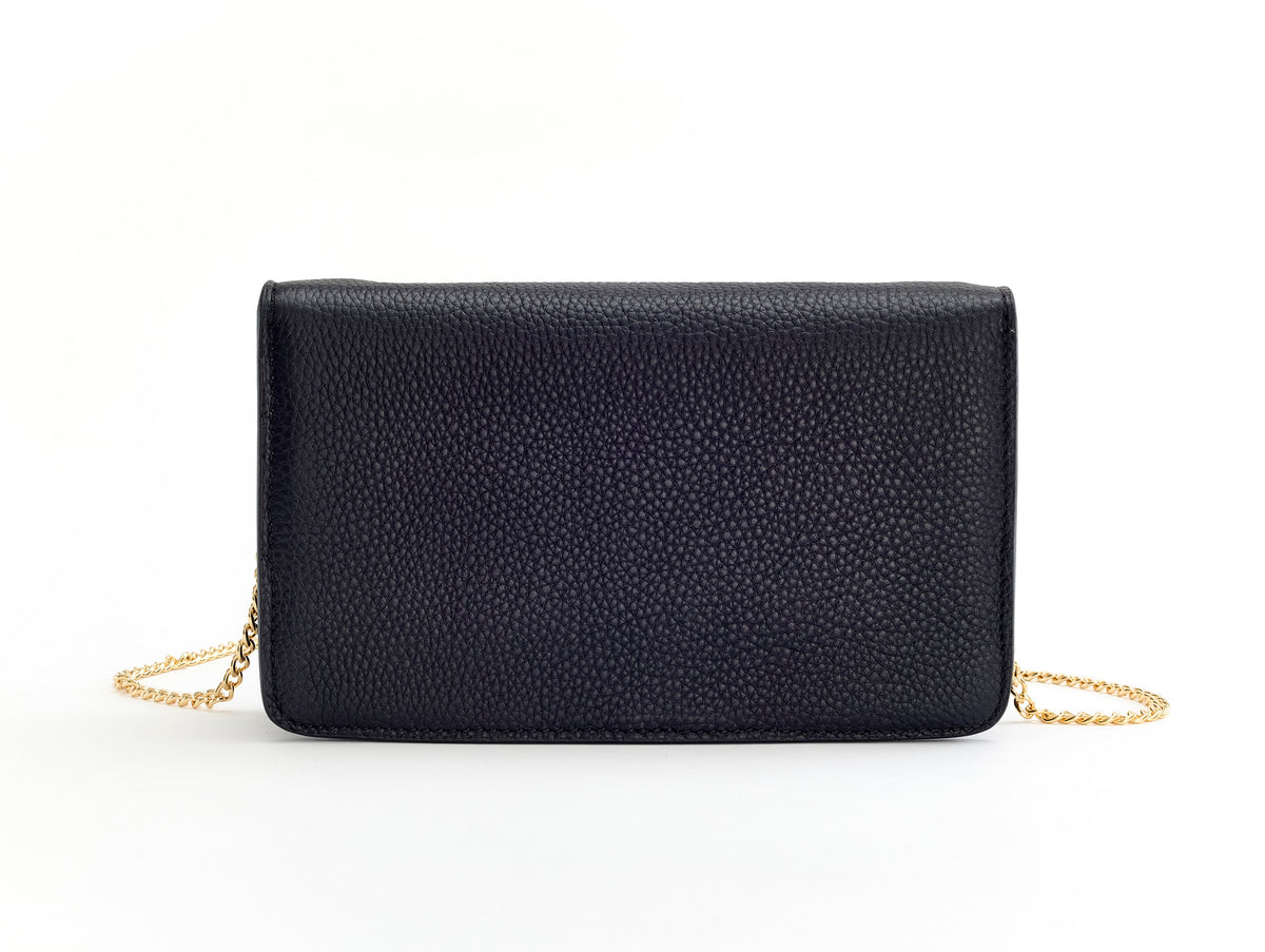 TILIA CLUTCH BLACK PEBBLED LEATHER