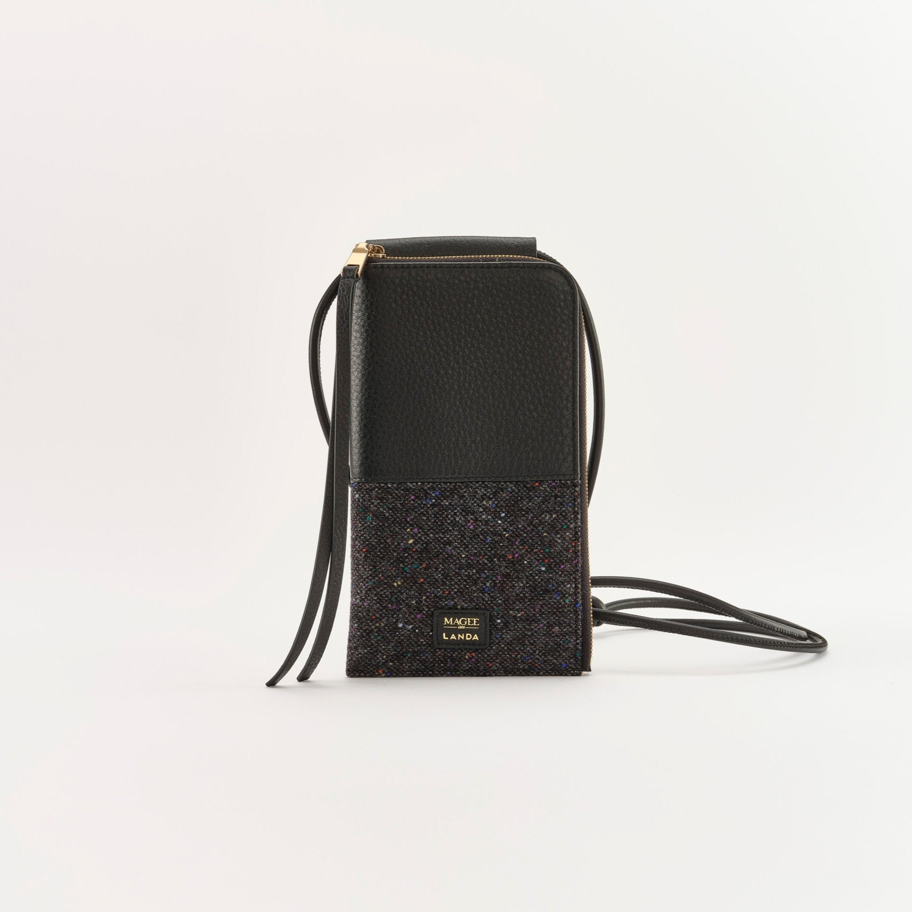 MOYE Leather & Tweed Phone Bag Black – LANDA x Magee 1866  1