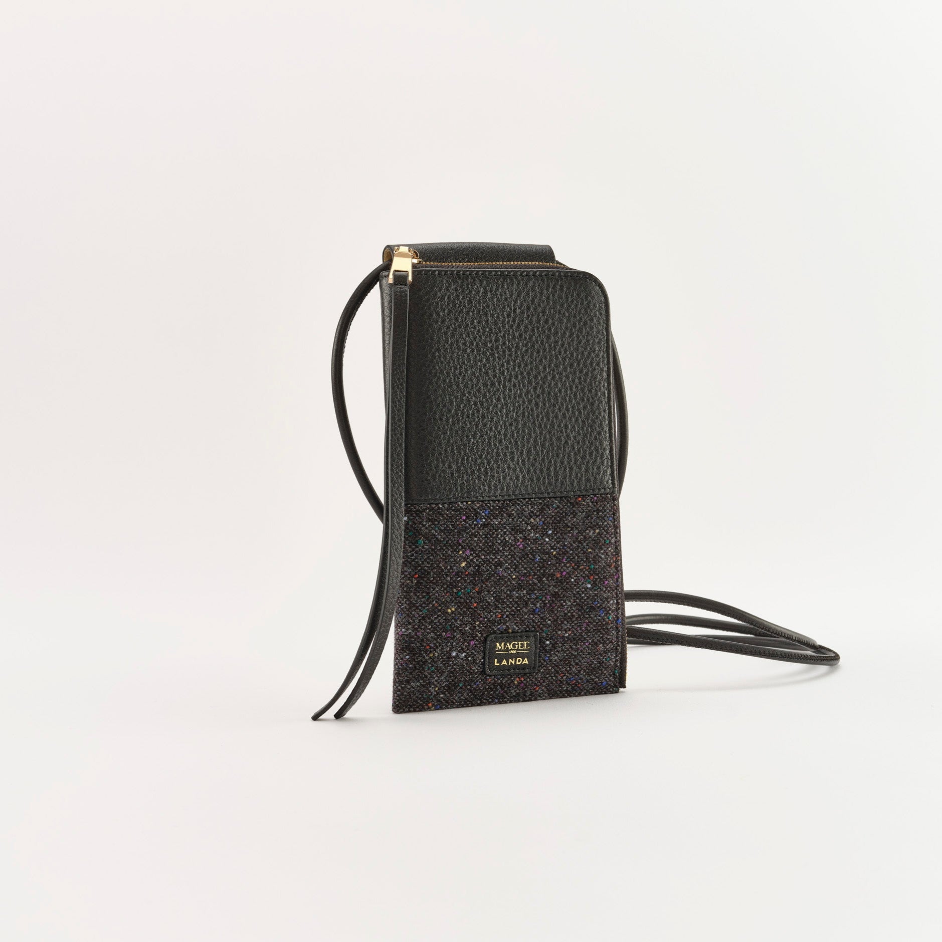 MOYE Leather & Tweed Phone Bag Black – LANDA x Magee 1866  2