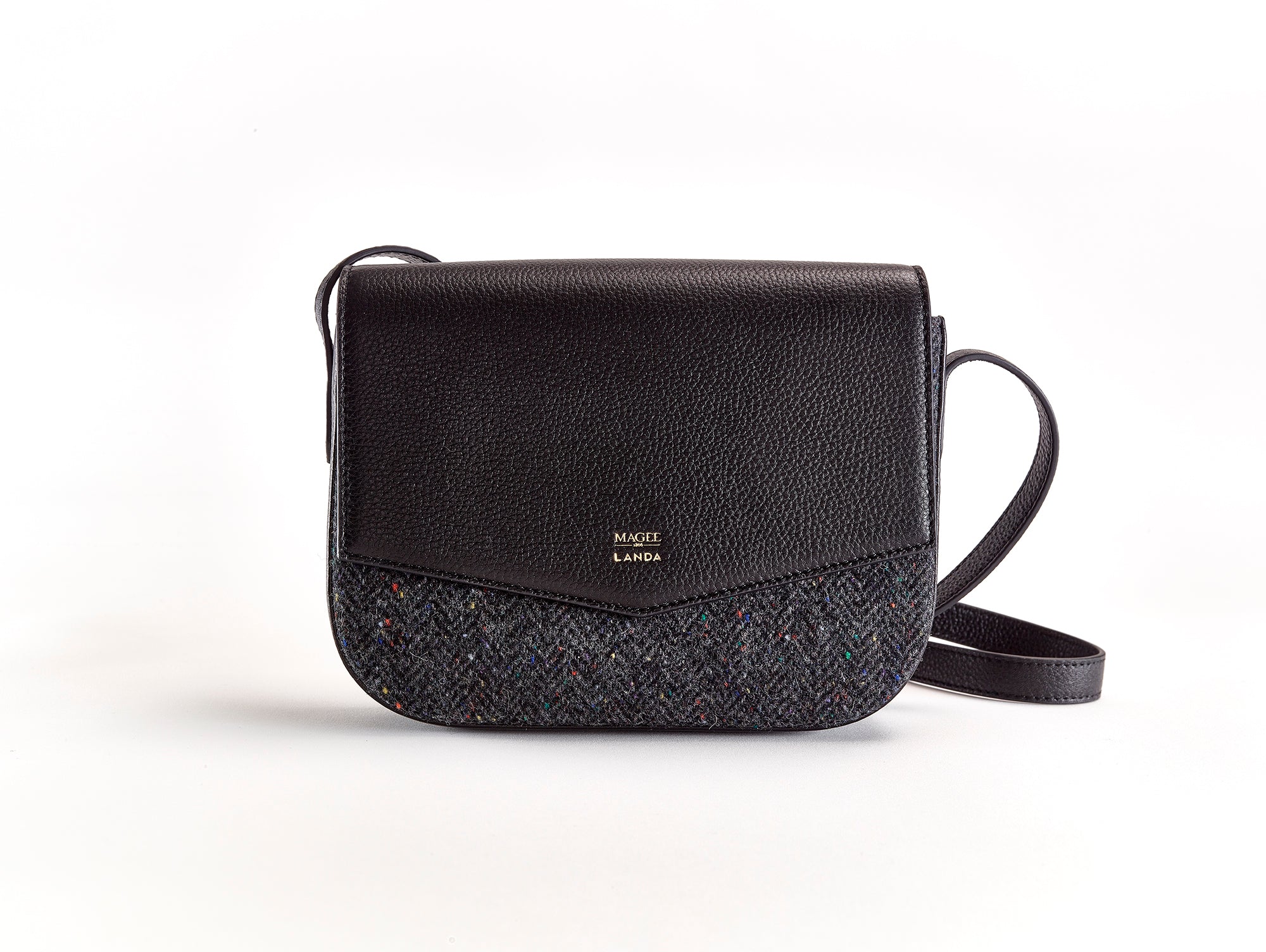 MINI OLIVO LEATHER & TWEED CROSSBODY BAG